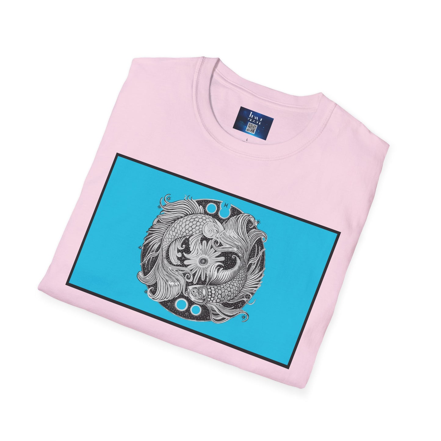 Pisces Zodiac SoftStyle T-Shirt - Hand-Drawn Celestial Design (Non-AI)  Universal