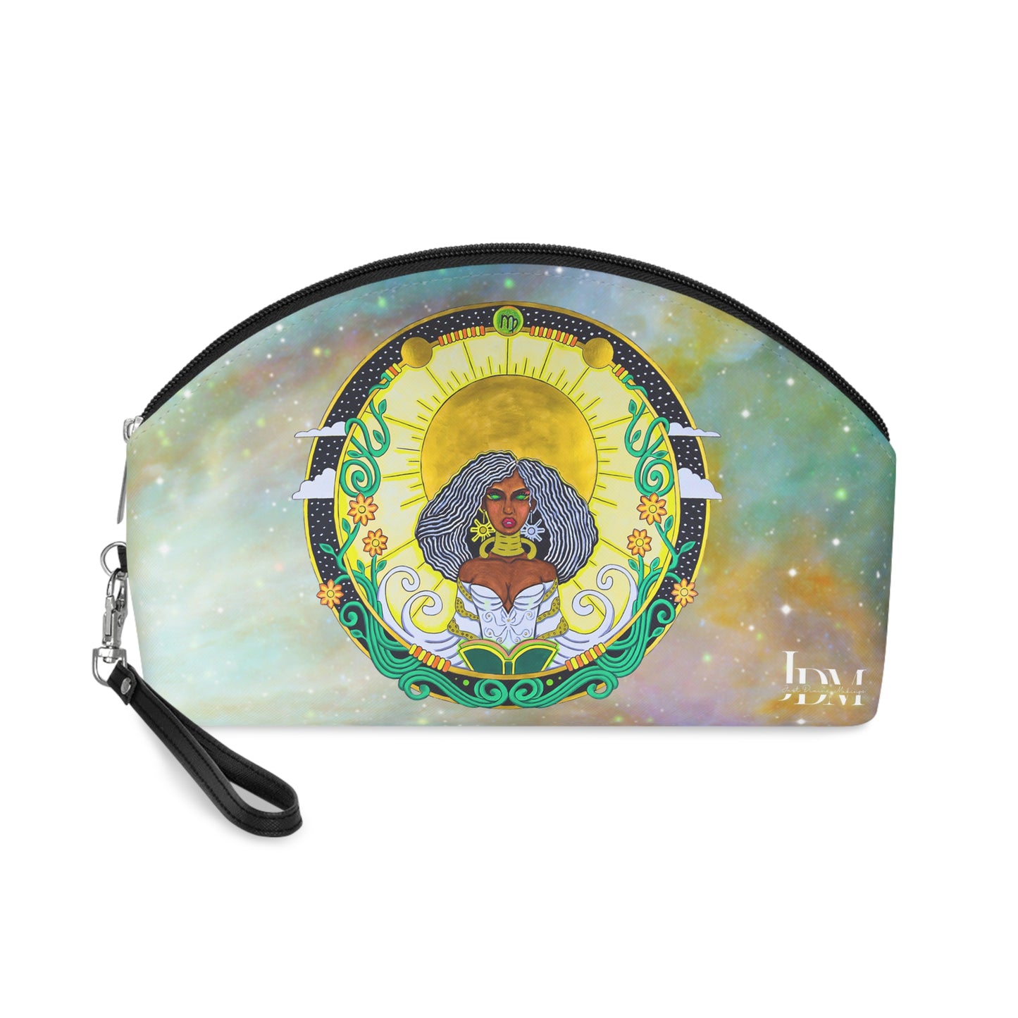Virgo Zodiac Makeup Bag – Hand-Drawn Celestial Design (Non-AI)