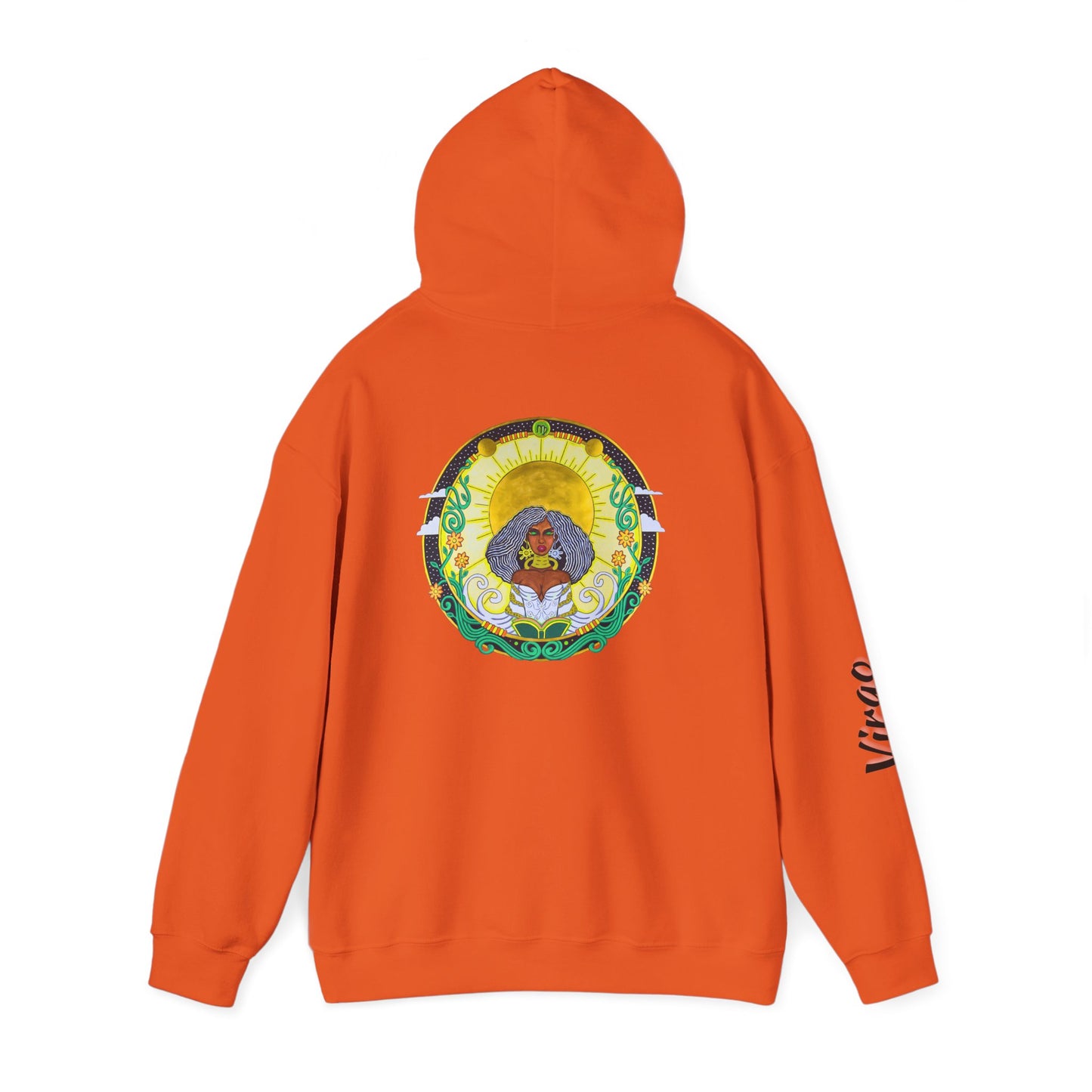 Virgo Zodiac Hoodie – Hand-Drawn Celestial Design (Non-AI)