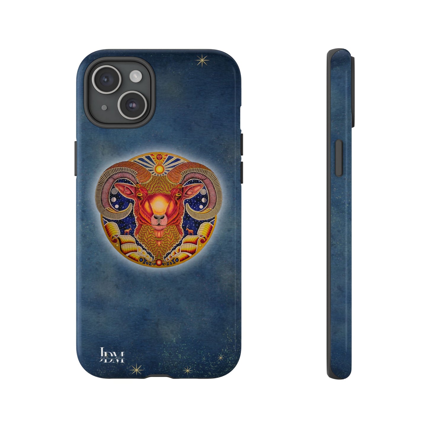 Aries Zodiac Phone Case - Hand-Drawn Celestial Design (Non-AI)