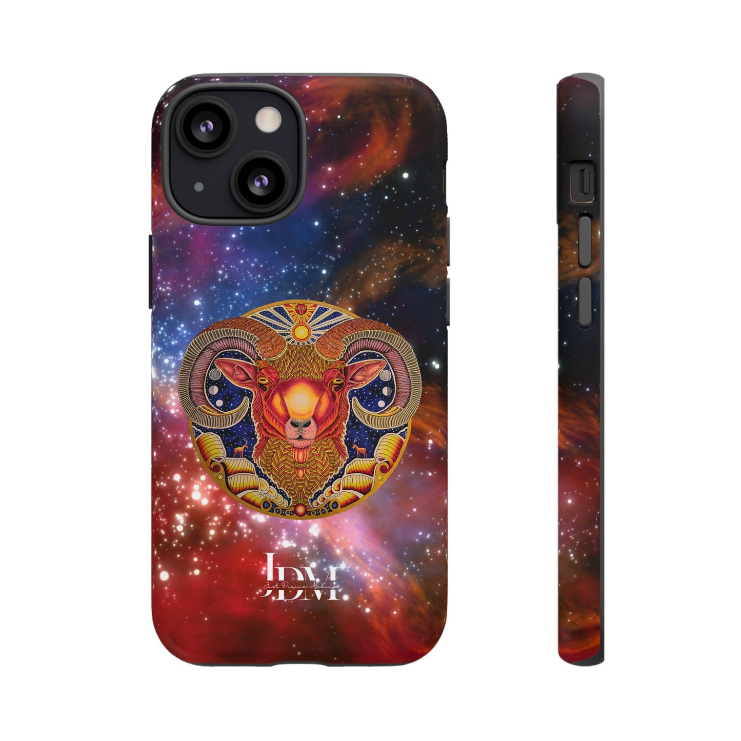 Aries Zodiac Tough Phone Case – Hand-Drawn Celestial Design (Non-AI)