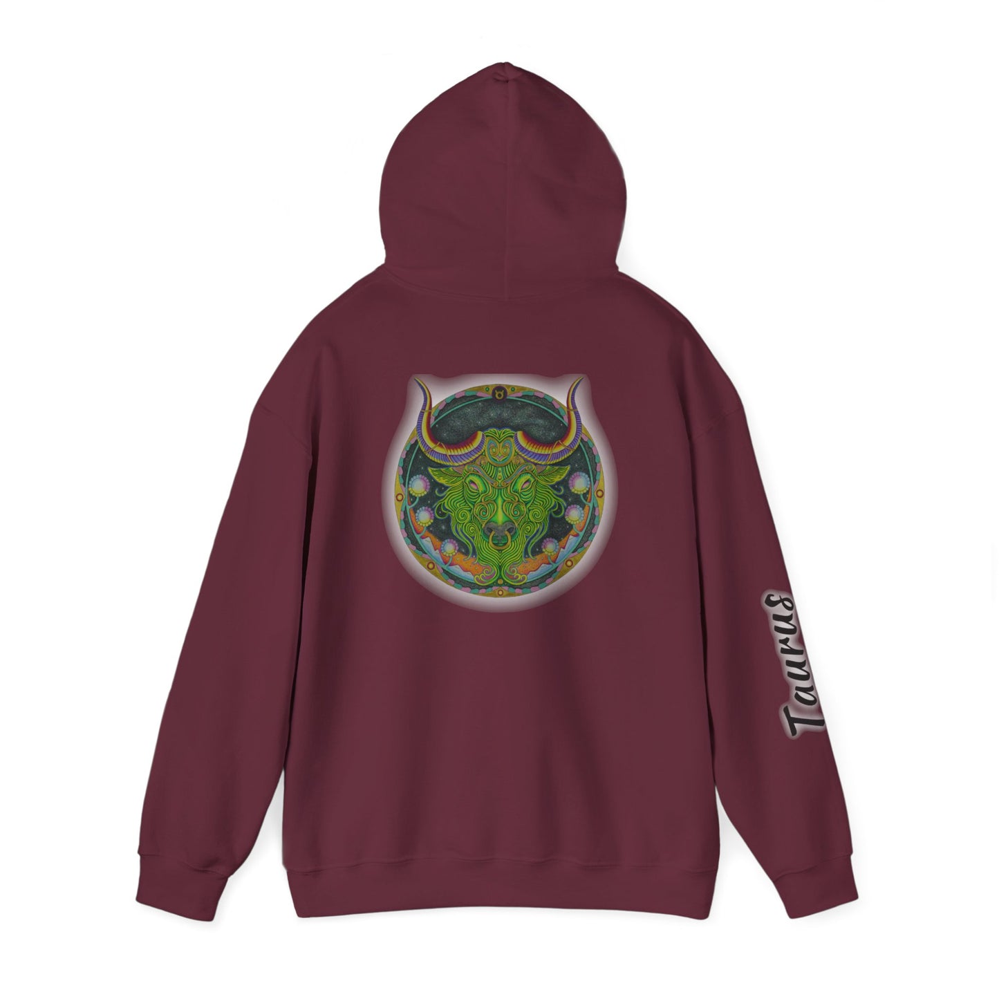 Taurus Zodiac Hoodie - Hand-Drawn Celestial Design (Non-AI)