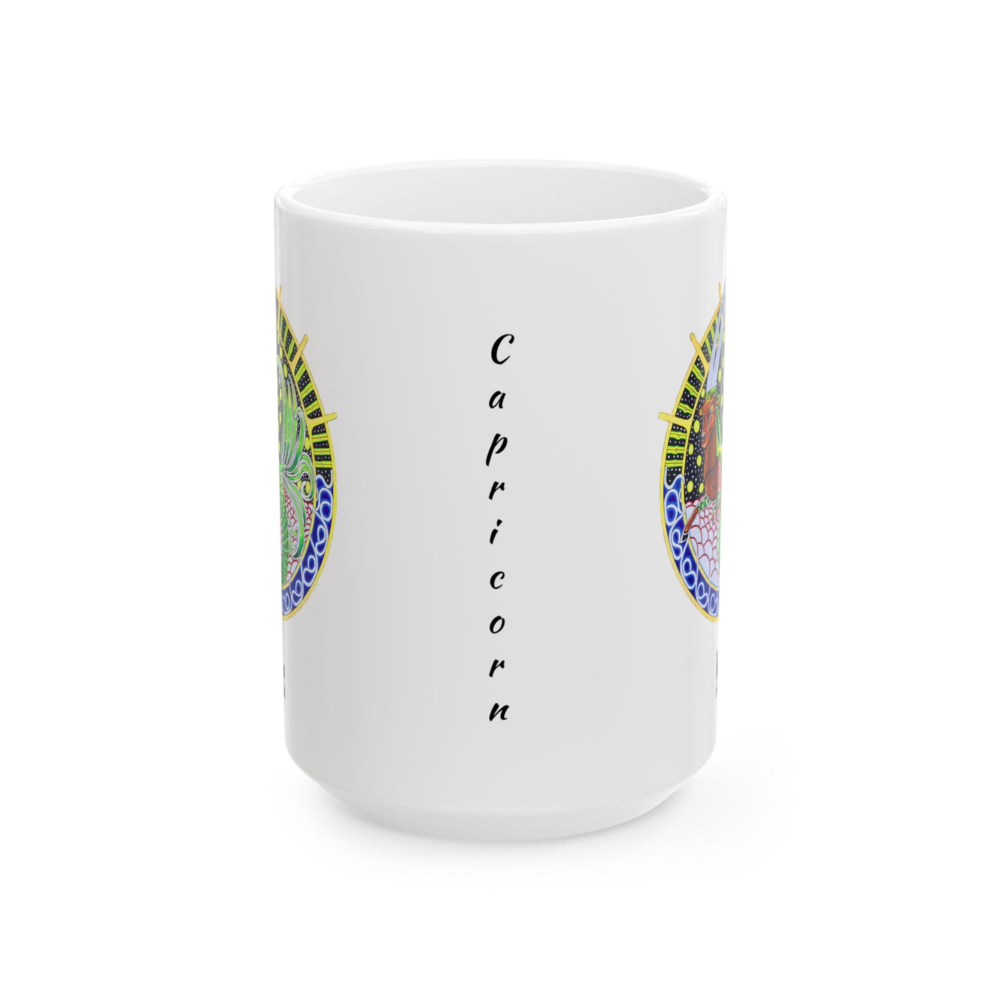 Capricorn Zodiac Mug – Hand-Drawn Celestial Design (Non-AI)