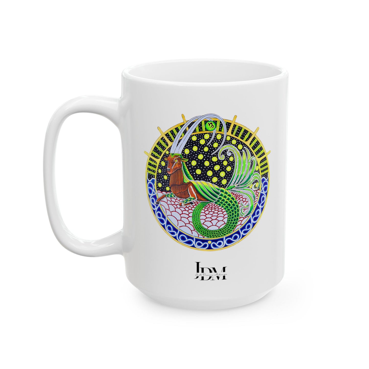 Capricorn Zodiac Mug – Hand-Drawn Celestial Design (Non-AI)