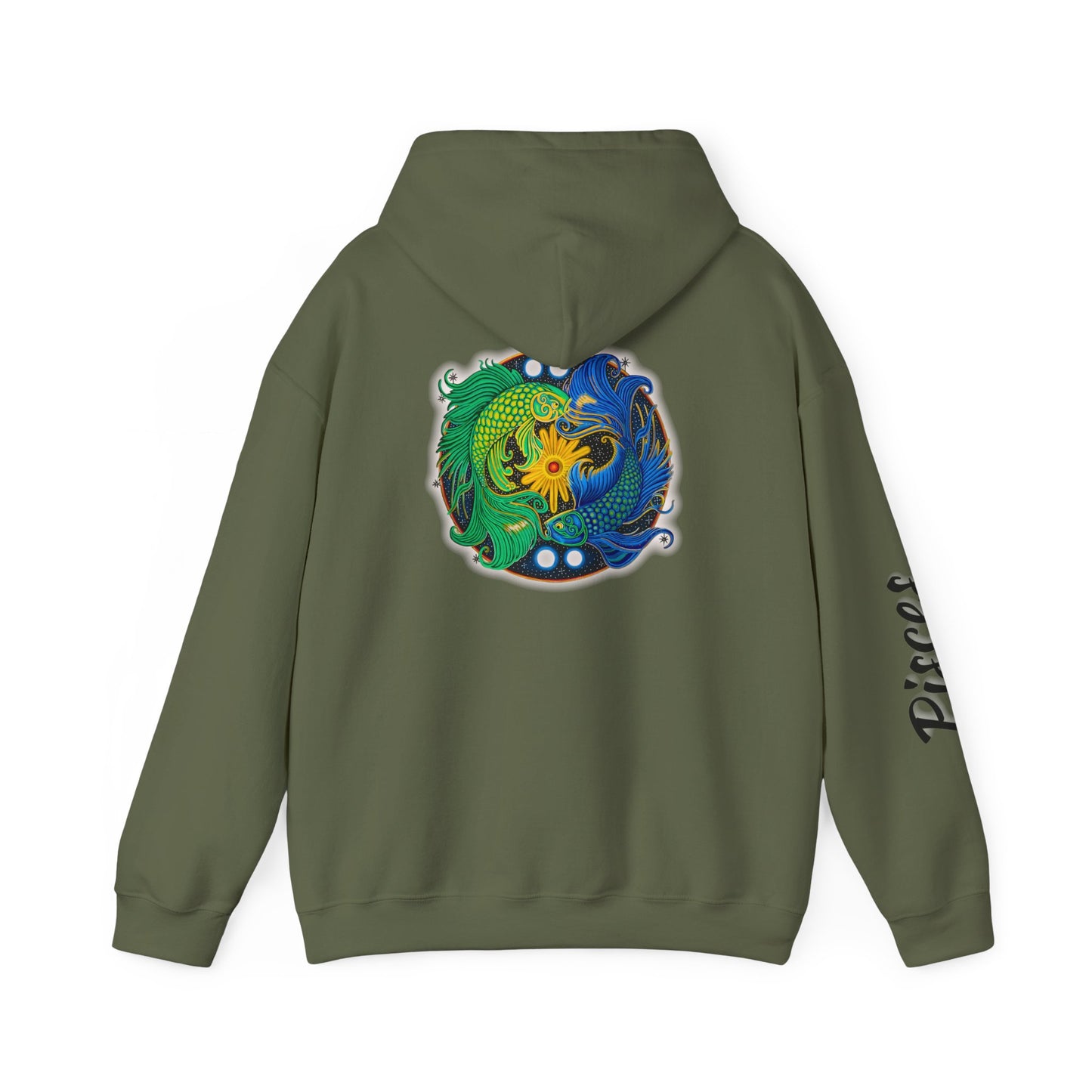 Pisces Zodiac Hoodie – Hand-Drawn Celestial Design (Non-AI)