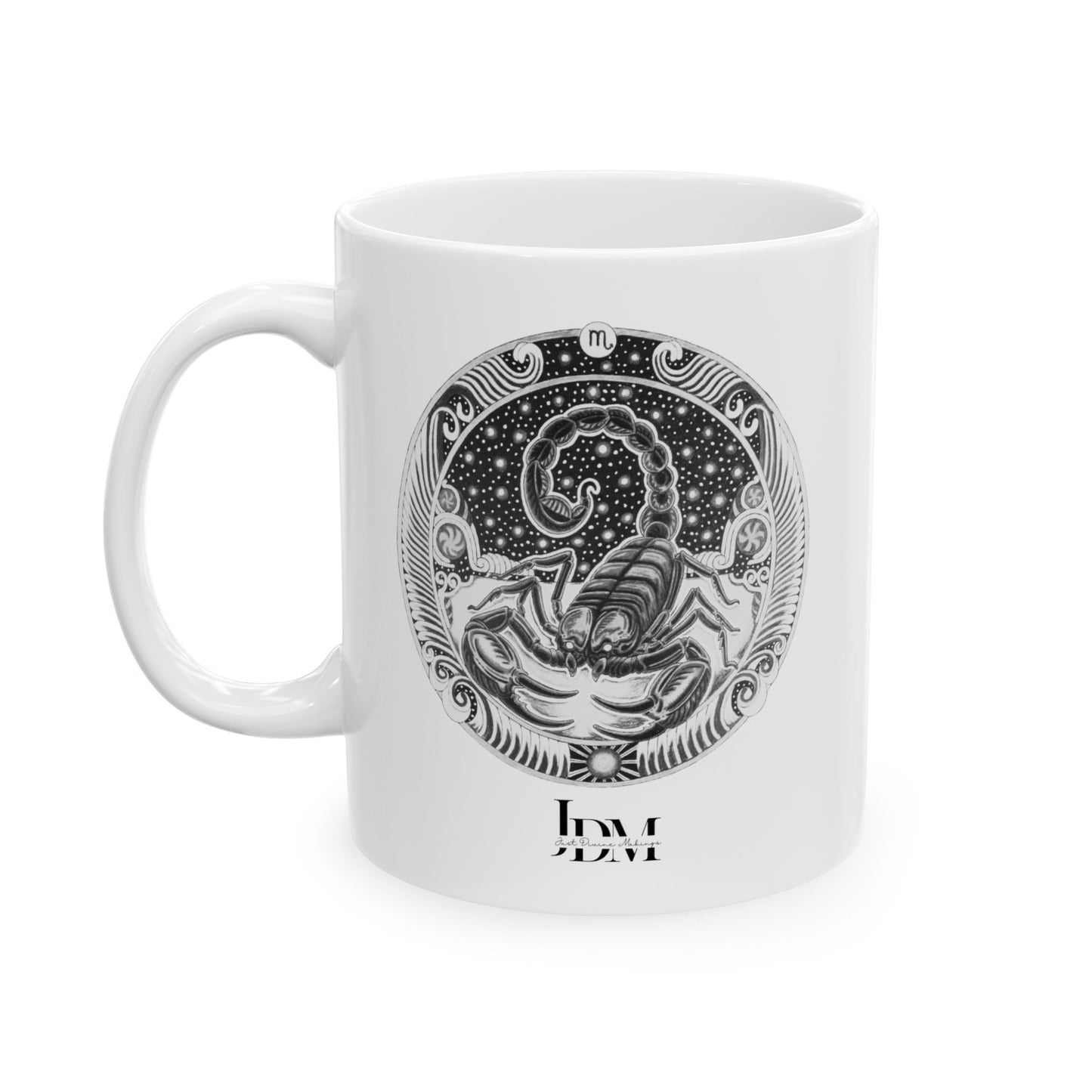 Scorpio Zodiac Mug – Hand-Drawn Celestial Design (Non-AI) Universal