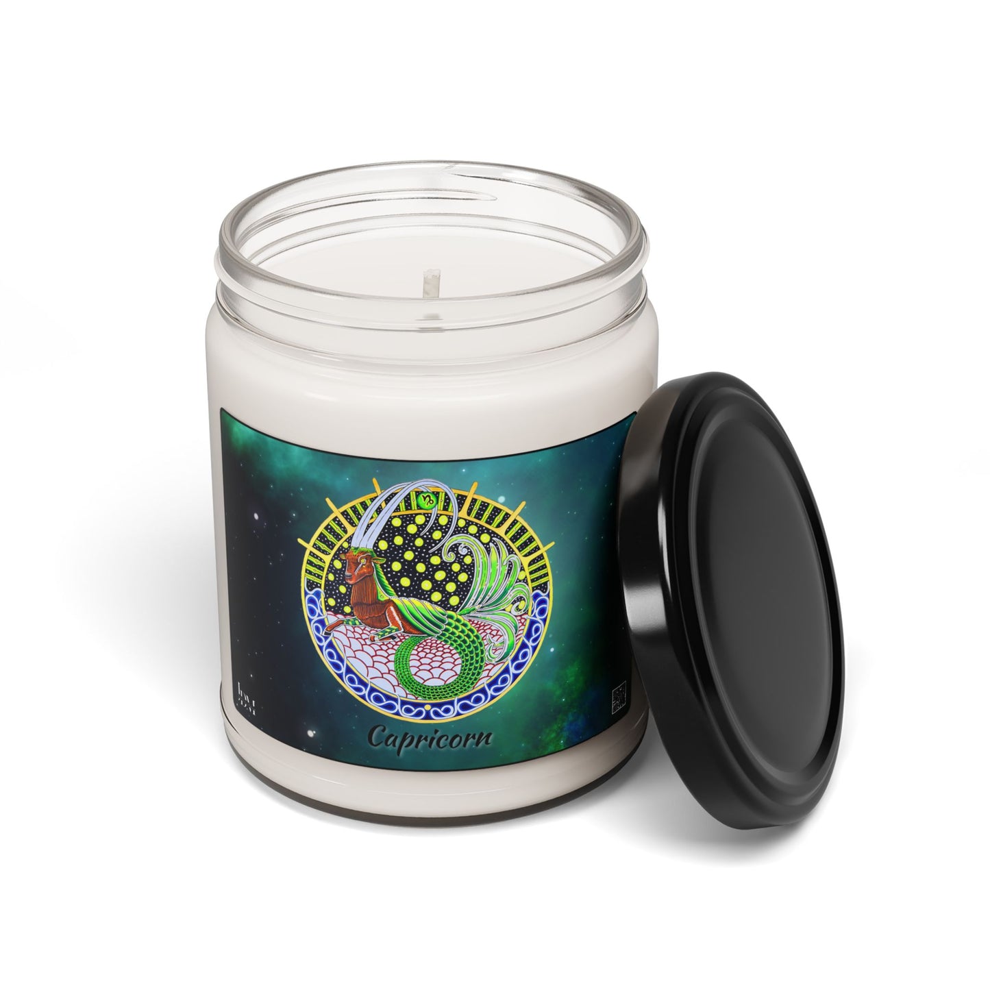 Capricorn Zodiac Soy Candle – Hand-Drawn Celestial Design (Non-AI)
