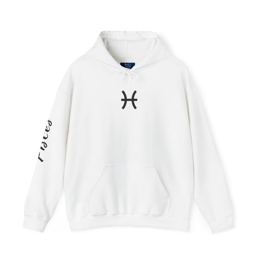 Pisces Zodiac Hoodie - Hand-Drawn Celestial Design (Non-AI)