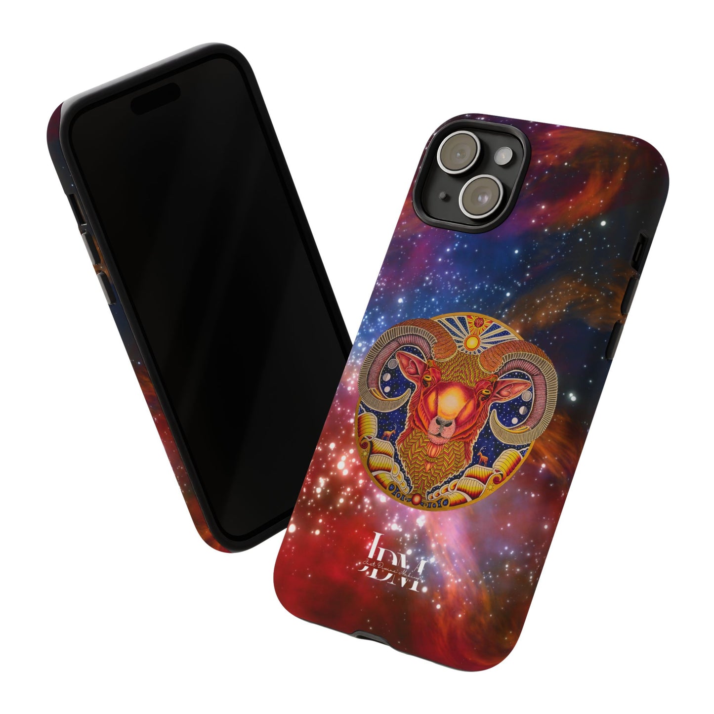 Aries Zodiac Tough Phone Case – Hand-Drawn Celestial Design (Non-AI)