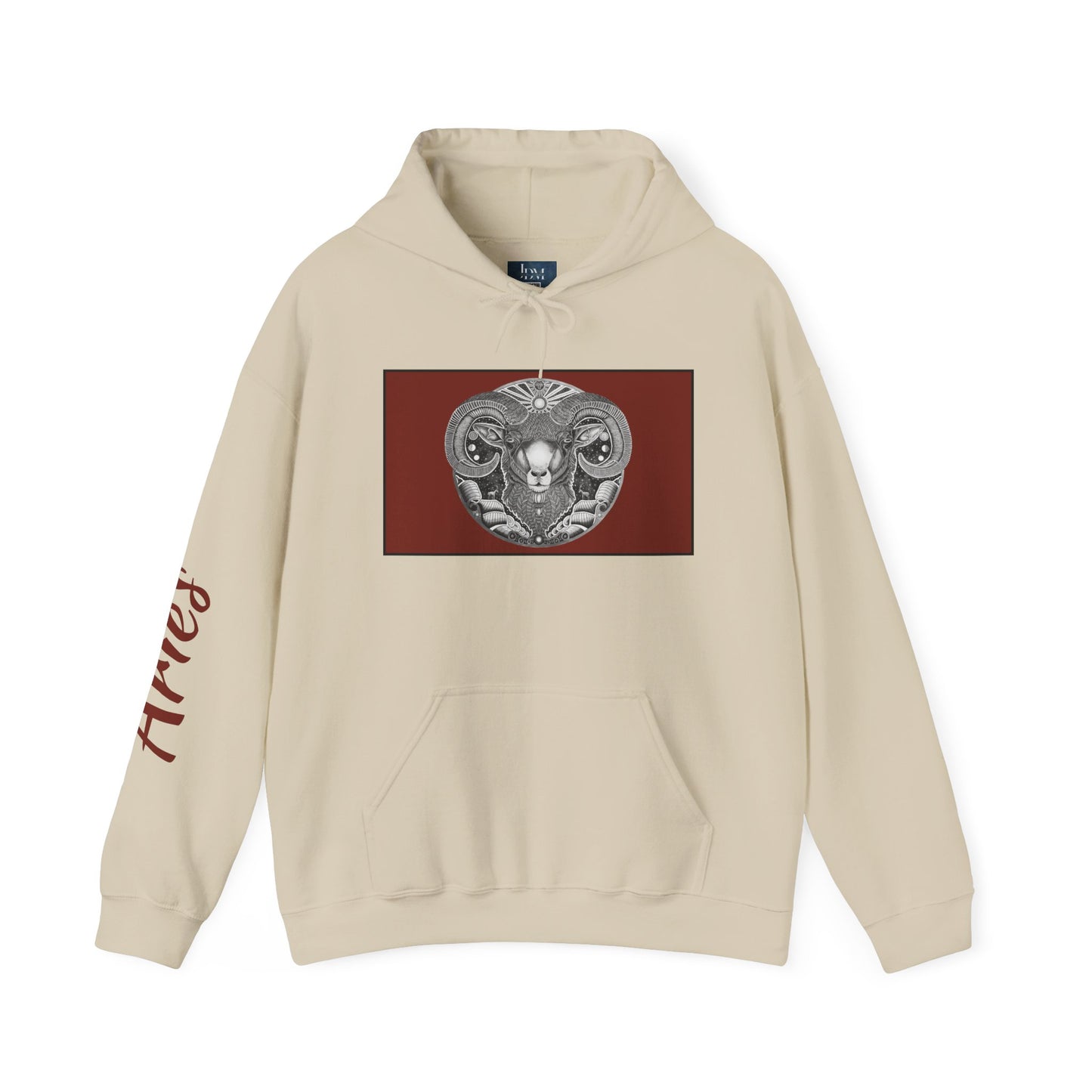 Aries Zodiac Hoodie - Hand-Drawn Celestial Design (Non-AI) Universal