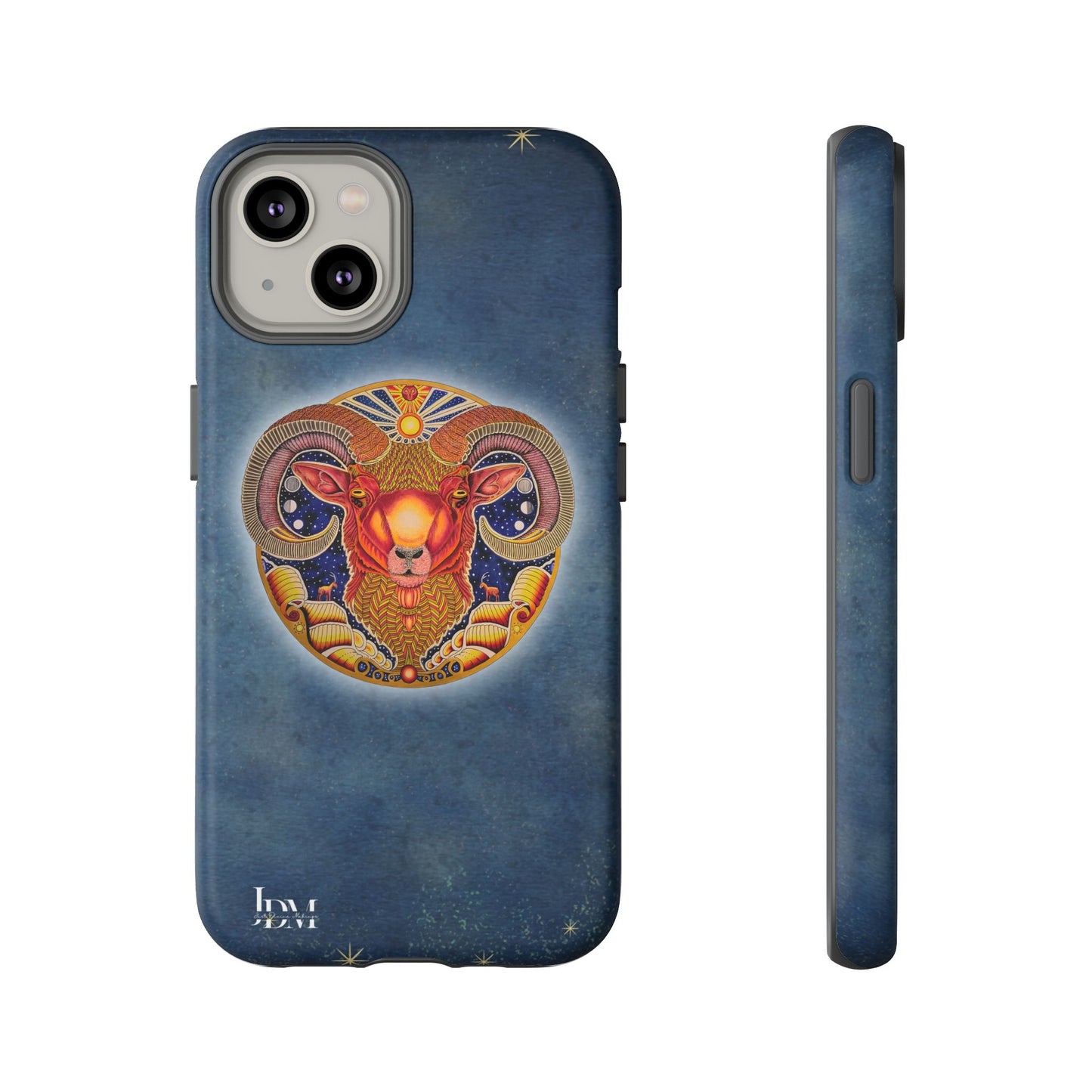 Aries Zodiac Phone Case - Hand-Drawn Celestial Design (Non-AI)