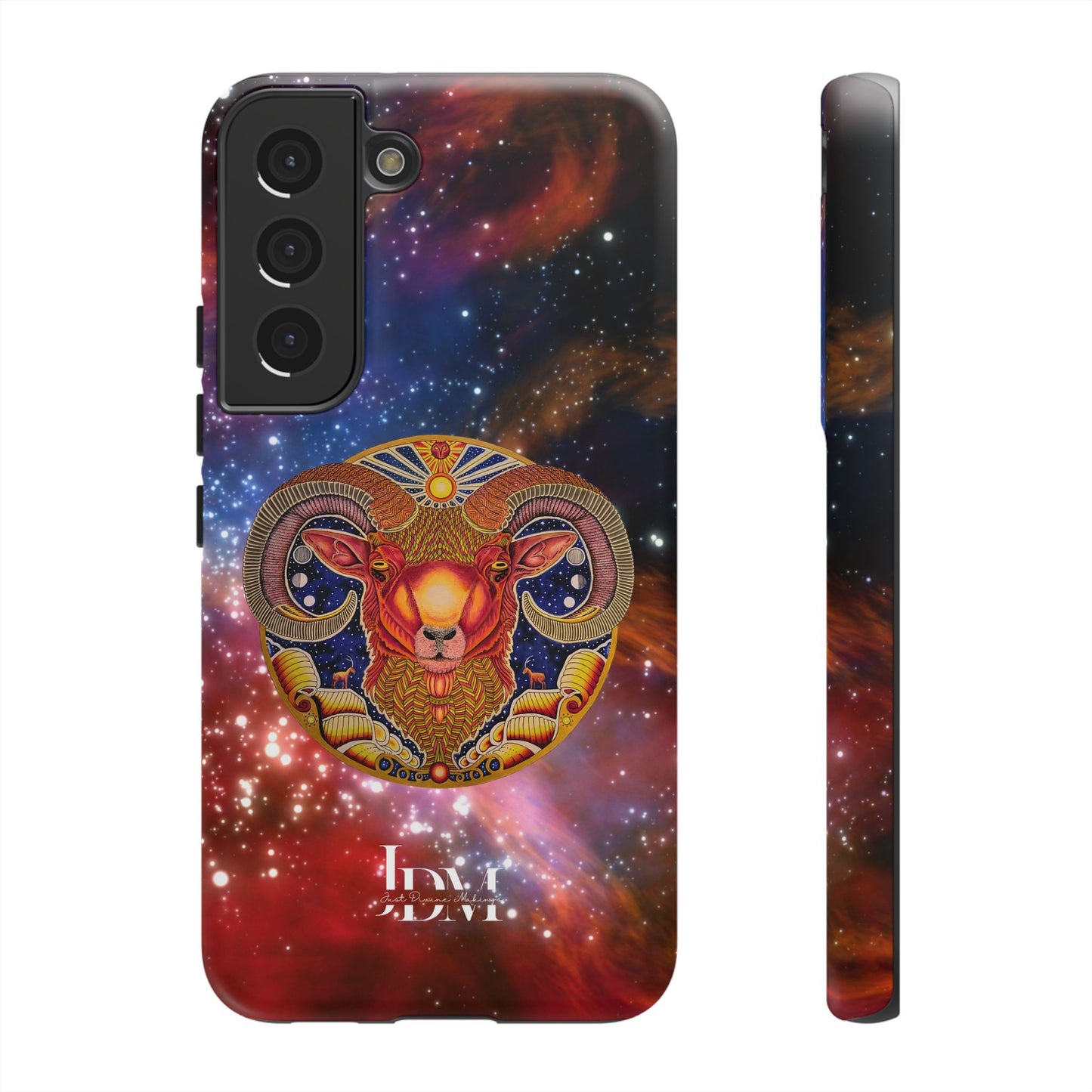 Aries Zodiac Tough Phone Case – Hand-Drawn Celestial Design (Non-AI)