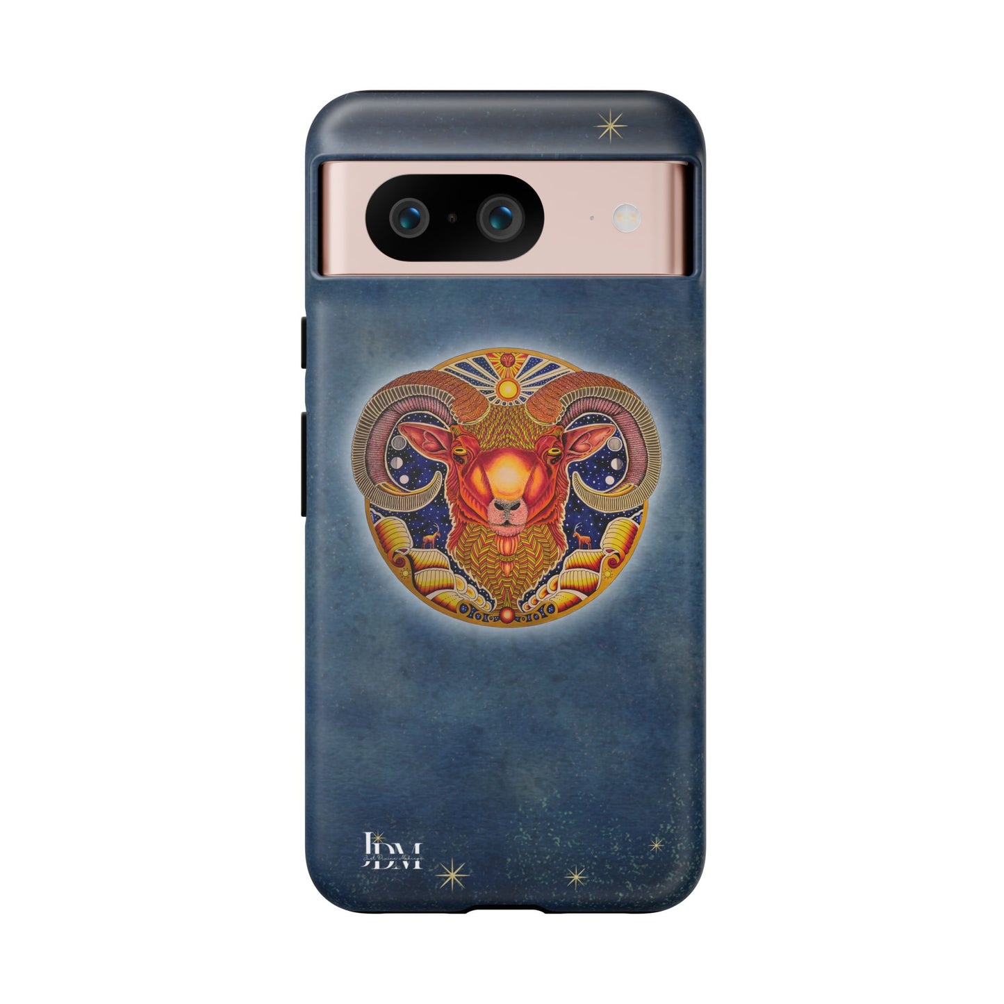 Aries Zodiac Phone Case - Hand-Drawn Celestial Design (Non-AI)