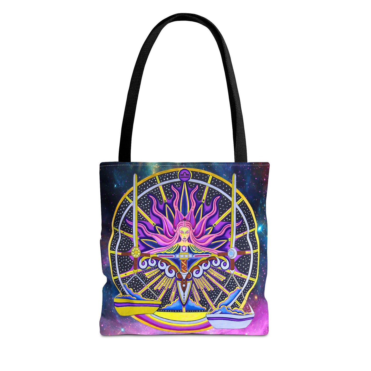 Libra Zodiac Tote Bag - Hand-Drawn Celestial Design (Non-AI)