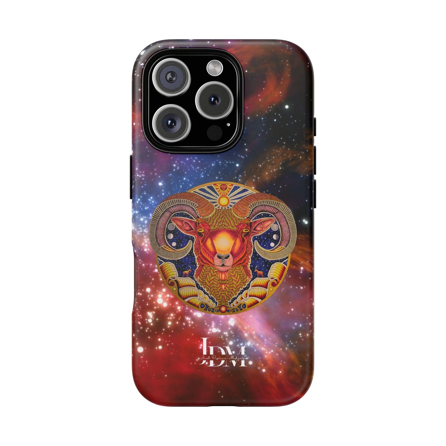Aries Zodiac Tough Phone Case – Hand-Drawn Celestial Design (Non-AI)