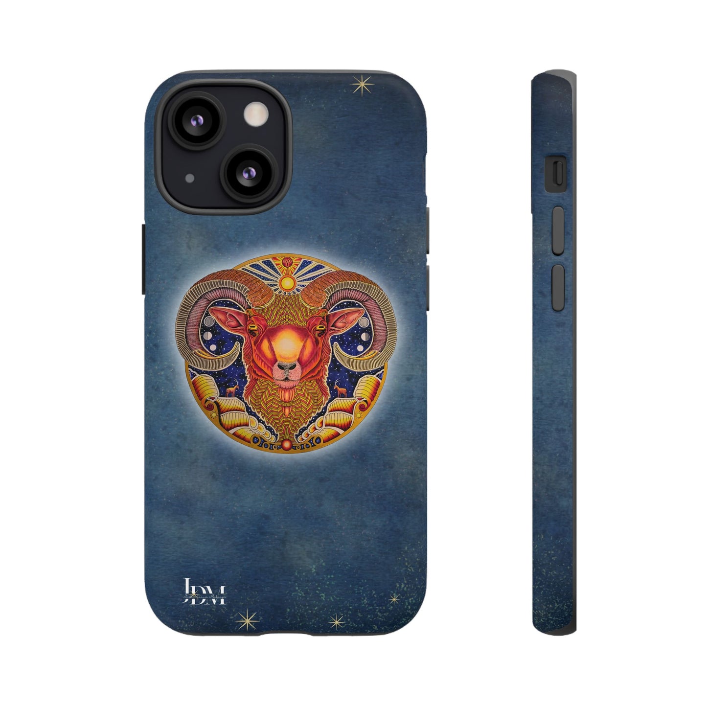 Aries Zodiac Phone Case - Hand-Drawn Celestial Design (Non-AI)