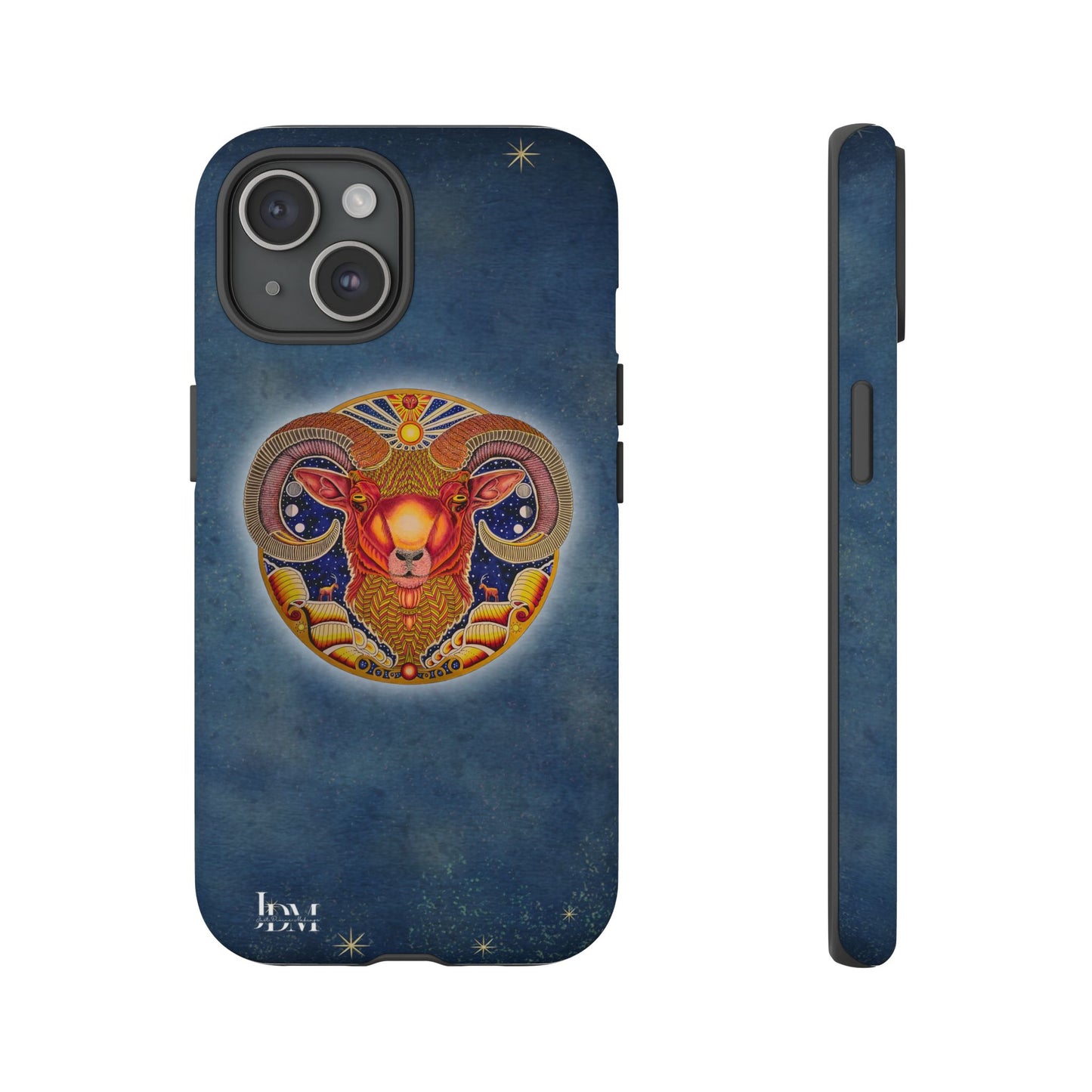 Aries Zodiac Phone Case - Hand-Drawn Celestial Design (Non-AI)