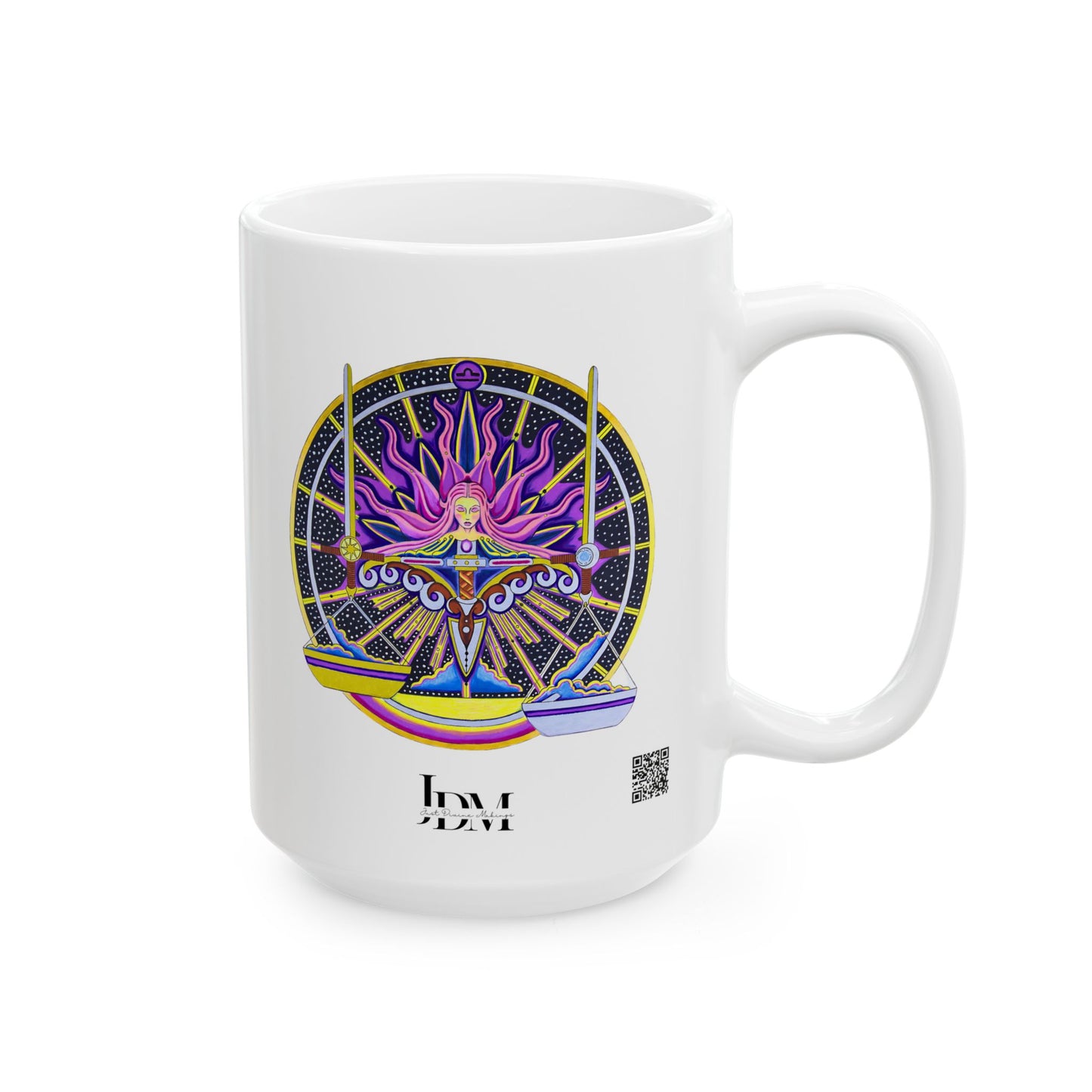 Libra Zodiac Mug – Hand-Drawn Celestial Design (Non-AI)