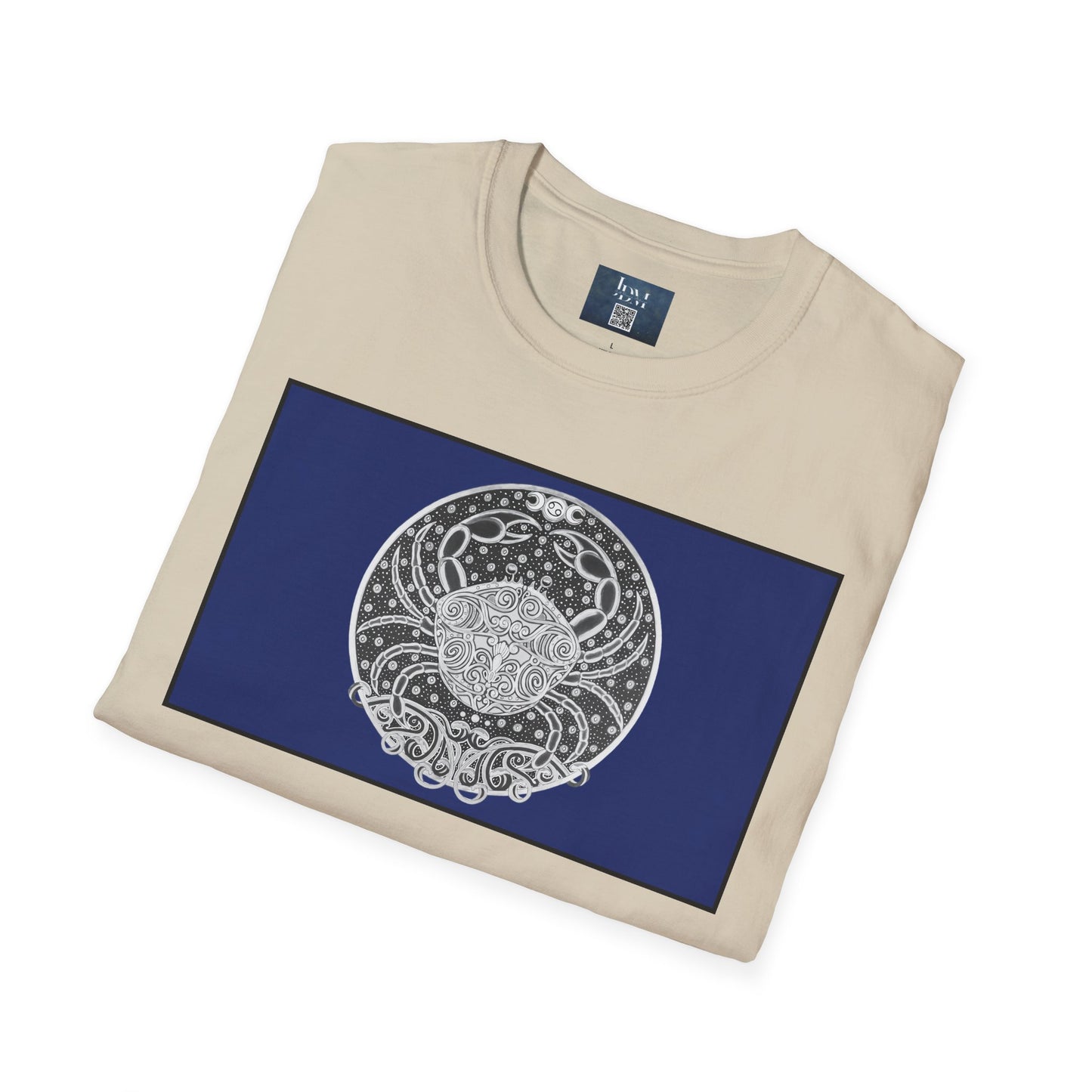 Cancer Zodiac Crew Neck T-Shirt – Hand-Drawn Celestial Design (Non-AI) Universal