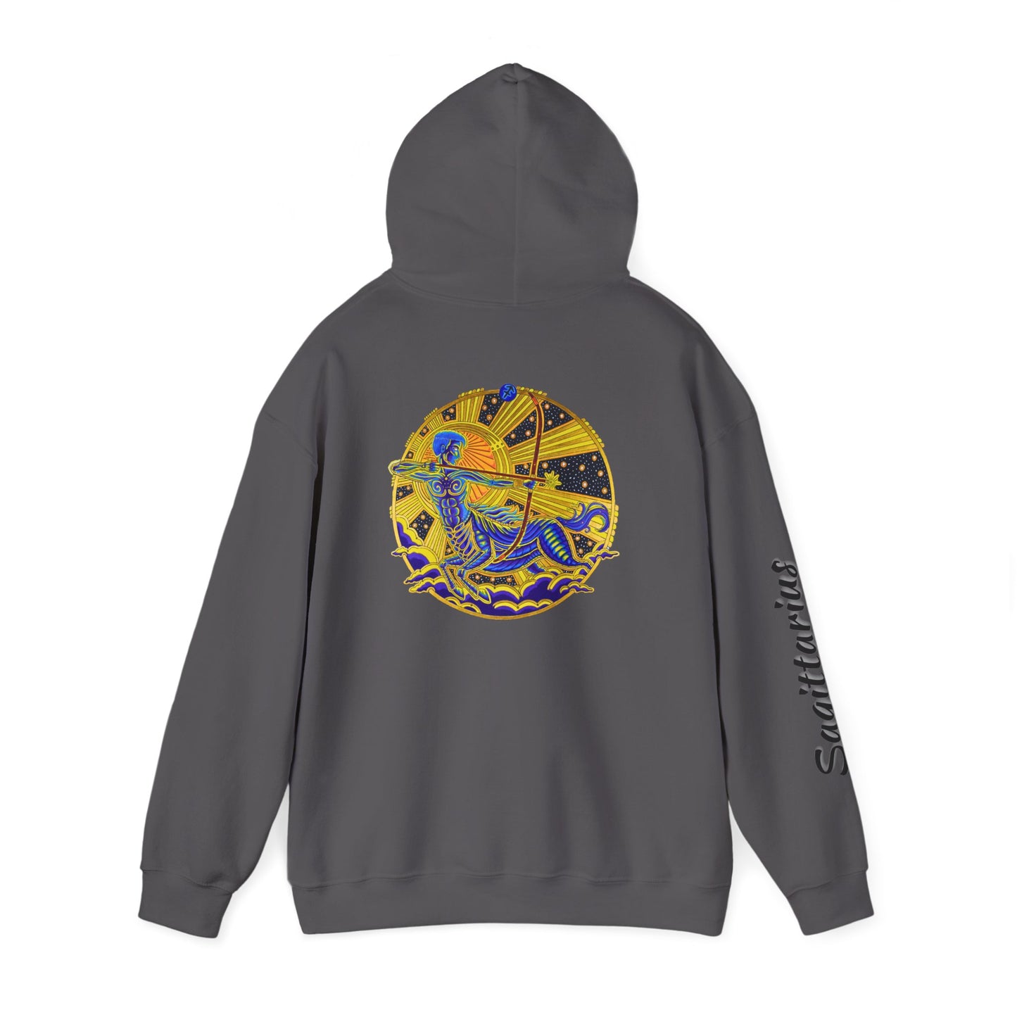 Sagittarius Zodiac Hoodie – Hand-Drawn Celestial Design (Non-AI)