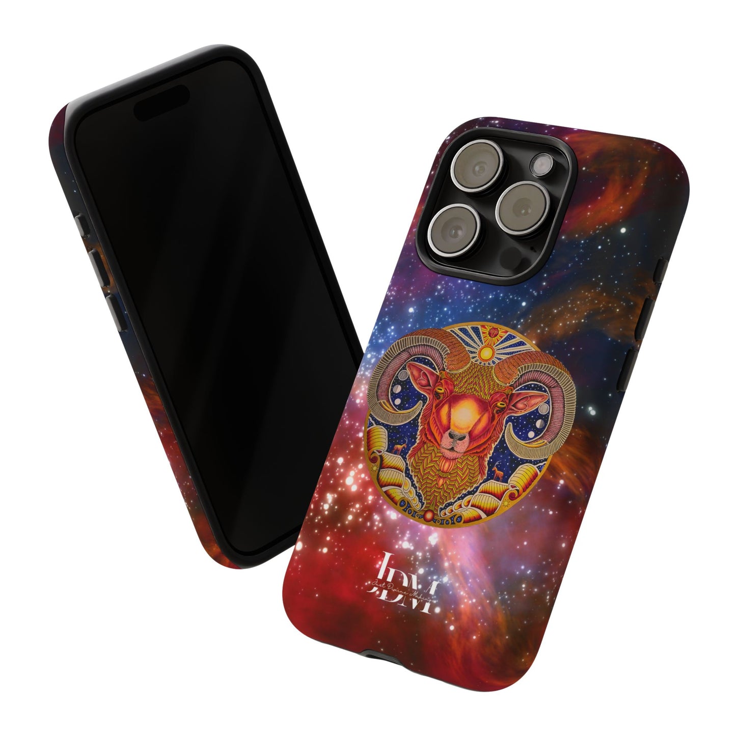 Aries Zodiac Tough Phone Case – Hand-Drawn Celestial Design (Non-AI)