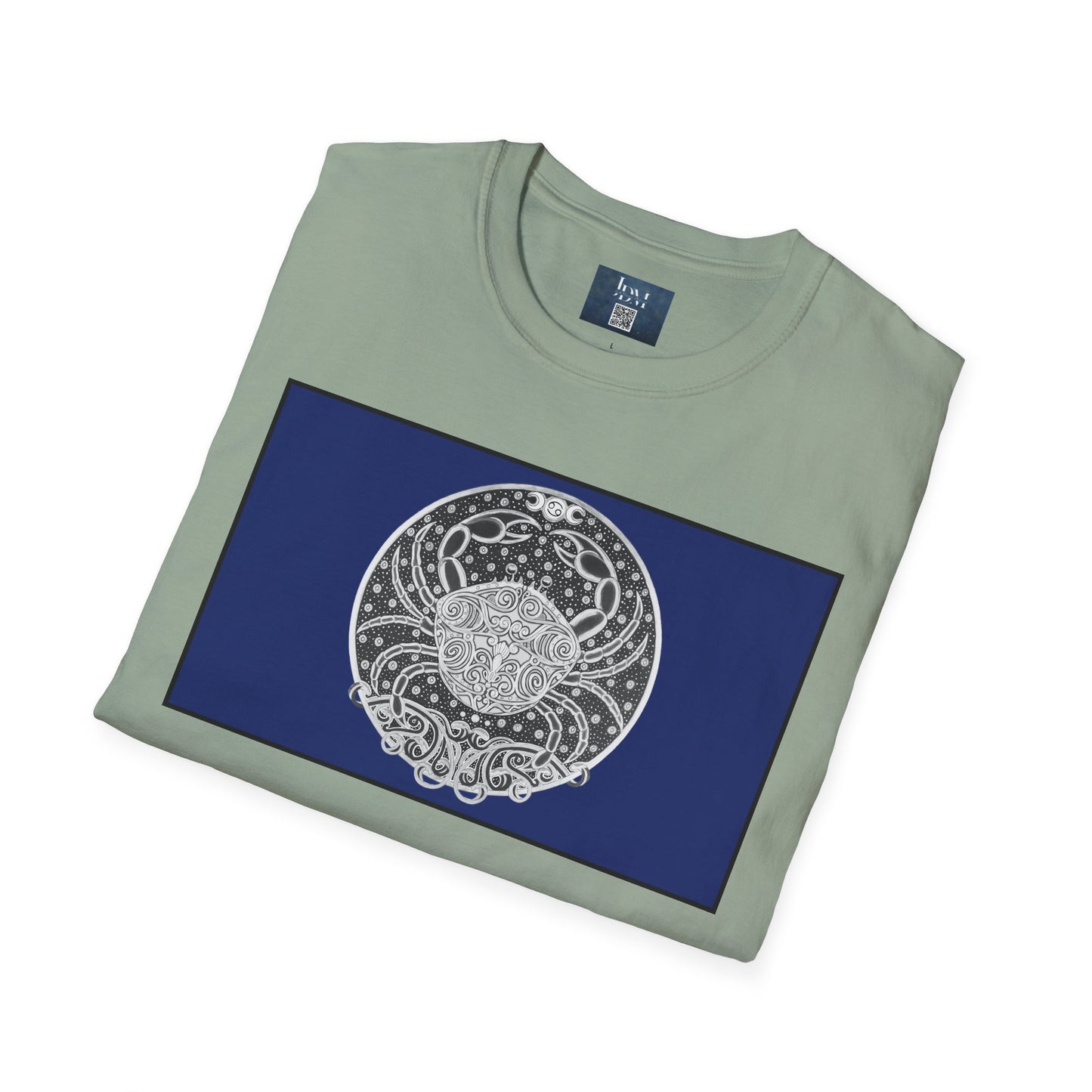 Cancer Zodiac Crew Neck T-Shirt – Hand-Drawn Celestial Design (Non-AI) Universal