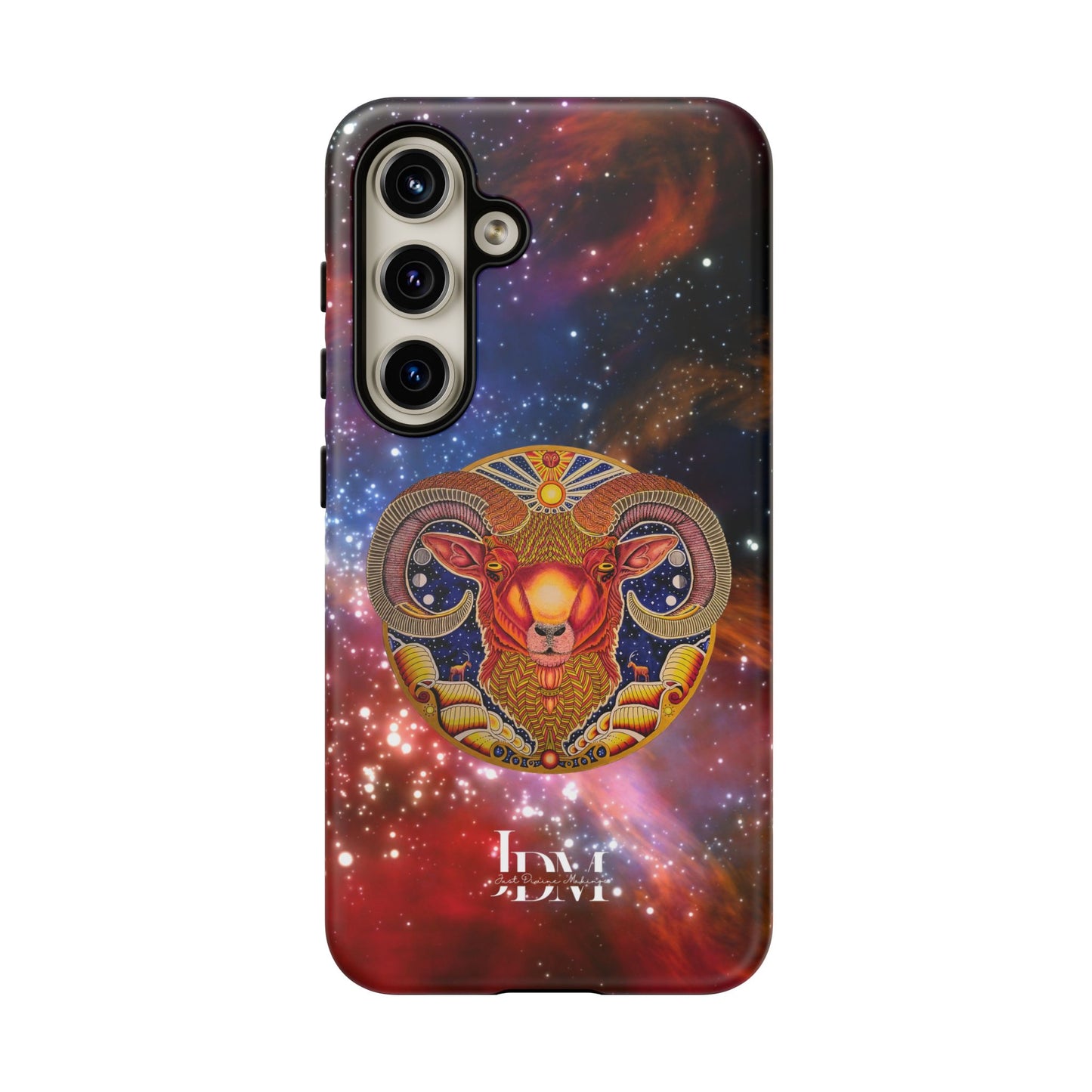 Aries Zodiac Tough Phone Case – Hand-Drawn Celestial Design (Non-AI)