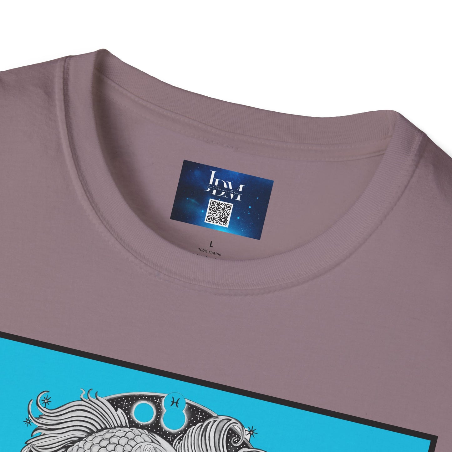 Pisces Zodiac SoftStyle T-Shirt - Hand-Drawn Celestial Design (Non-AI)  Universal