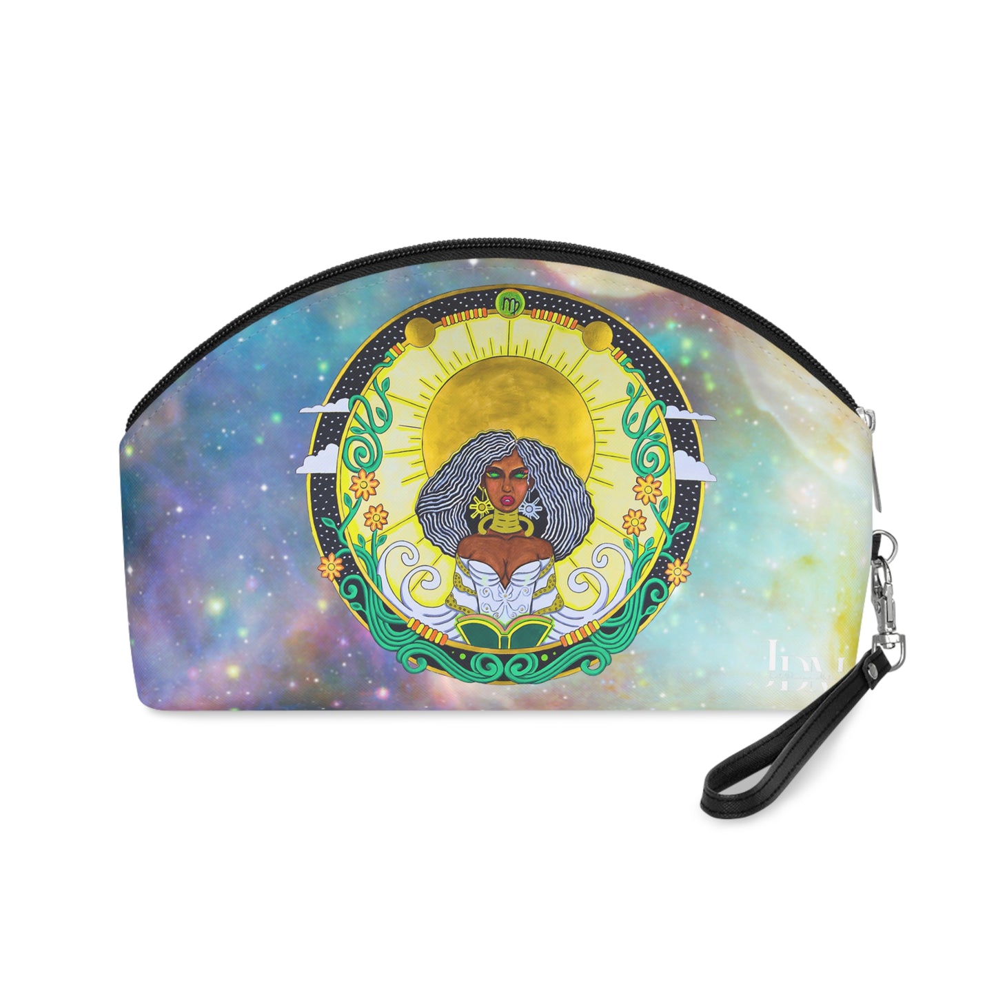 Virgo Zodiac Makeup Bag – Hand-Drawn Celestial Design (Non-AI)