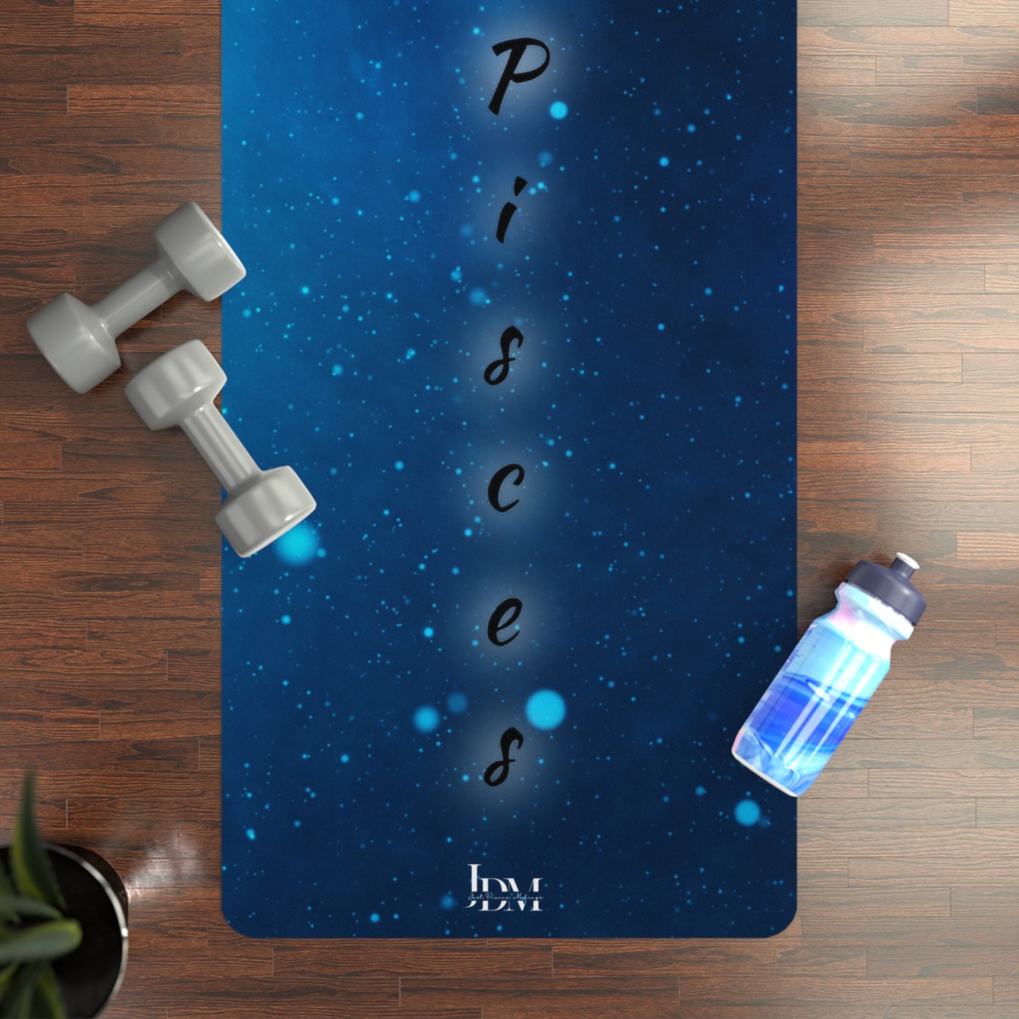 Pisces Zodiac Yoga Mat - Hand-Drawn Celestial Design (Non-AI)