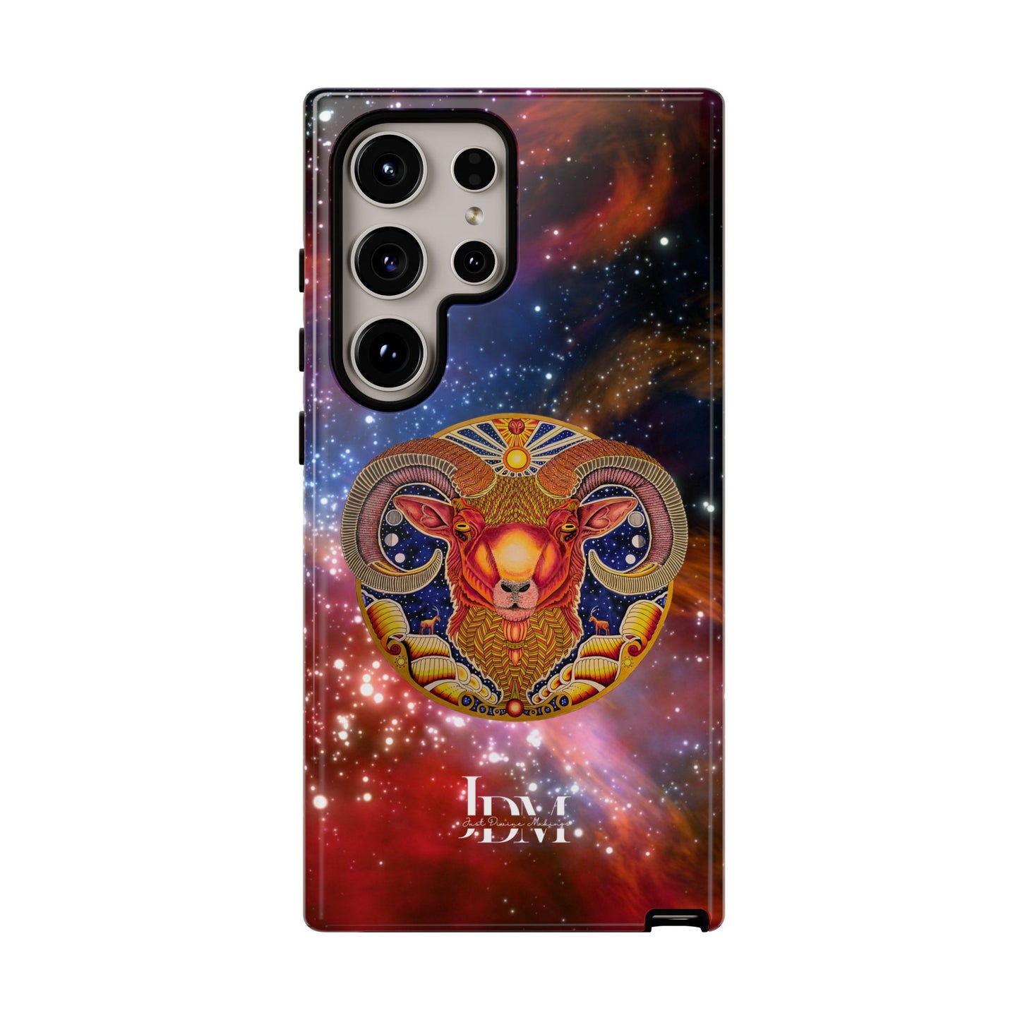 Aries Zodiac Tough Phone Case – Hand-Drawn Celestial Design (Non-AI)