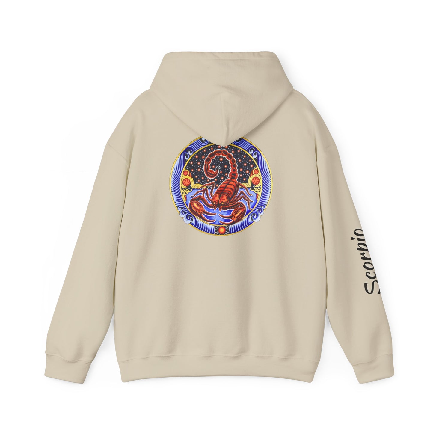 Scorpio Zodiac Hoodie – Hand-Drawn Celestial Design (Non-AI)