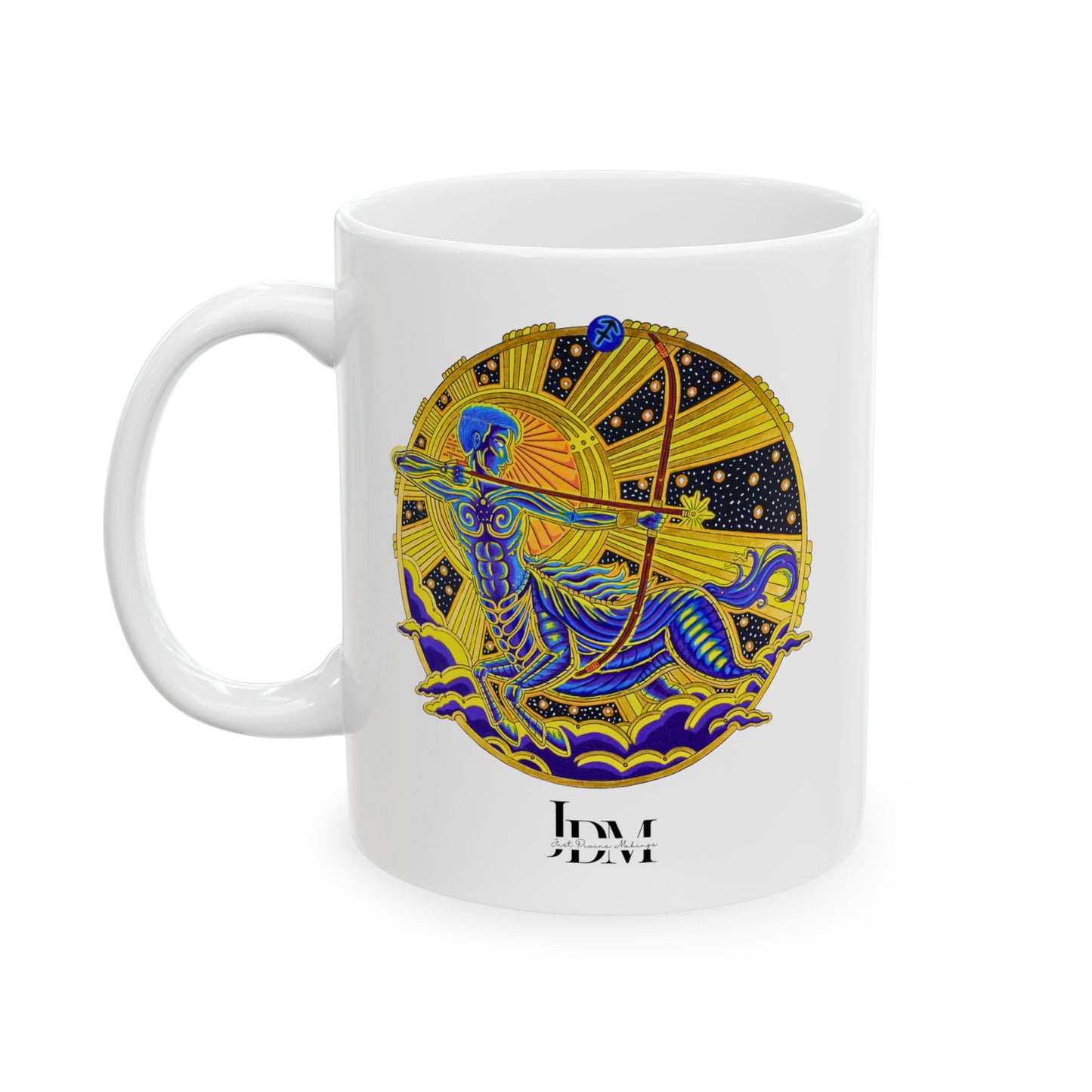 Sagittarius Zodiac Mug – Hand-Drawn Celestial Design (Non-AI)