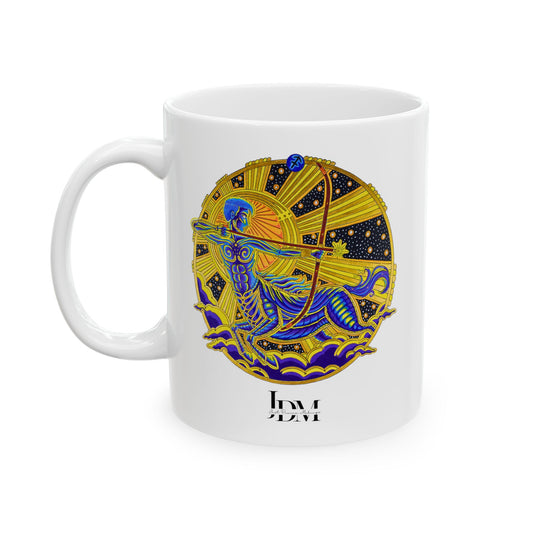 Sagittarius Zodiac Mug – Hand-Drawn Celestial Design (Non-AI)