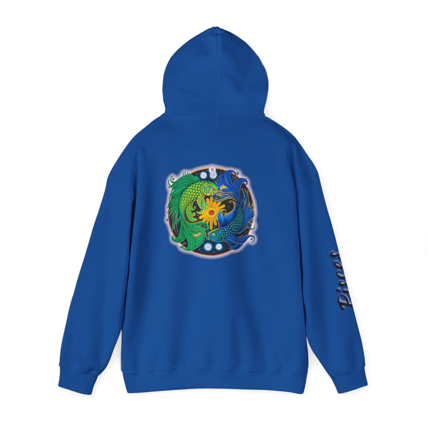 Pisces Zodiac Hoodie – Hand-Drawn Celestial Design (Non-AI)