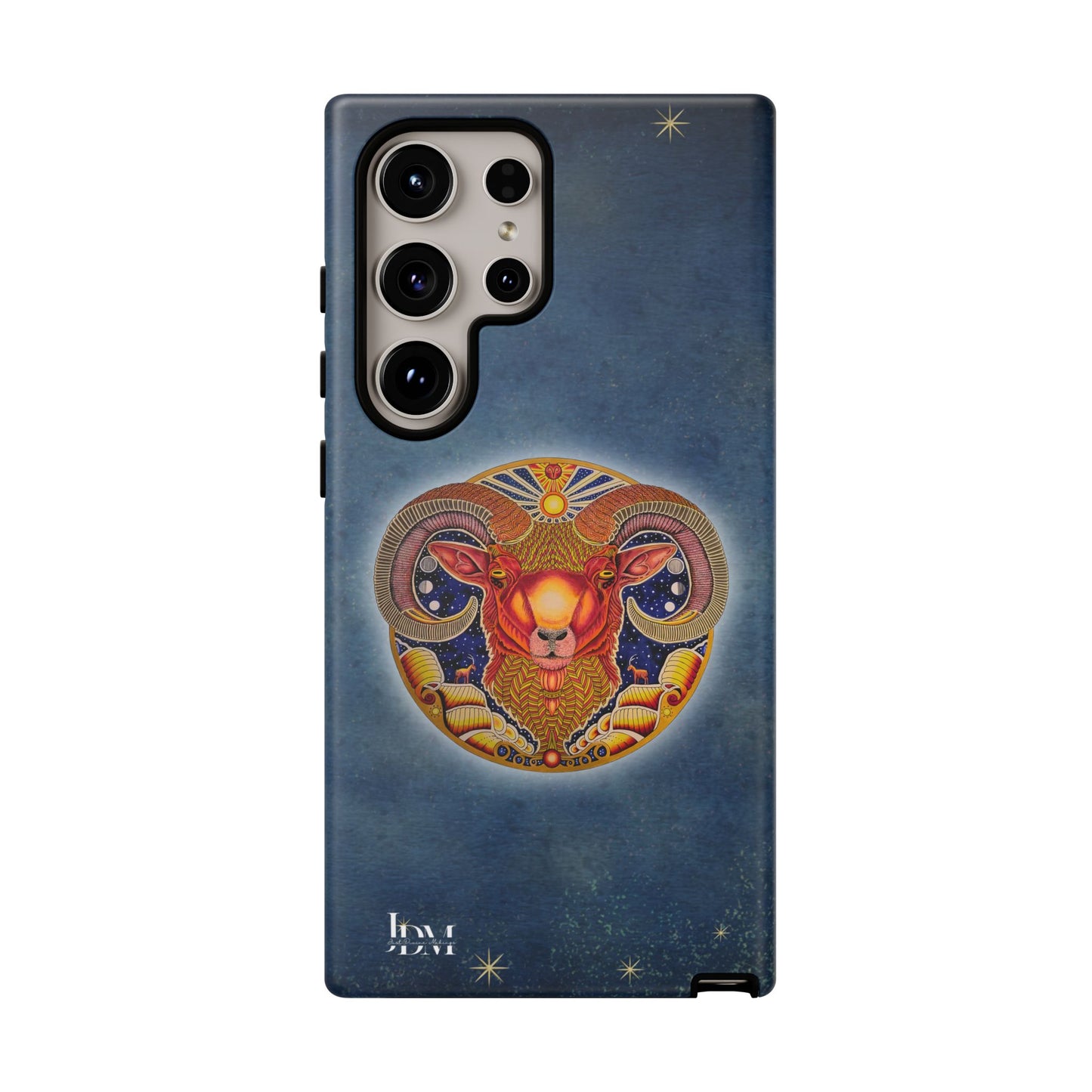 Aries Zodiac Phone Case - Hand-Drawn Celestial Design (Non-AI)