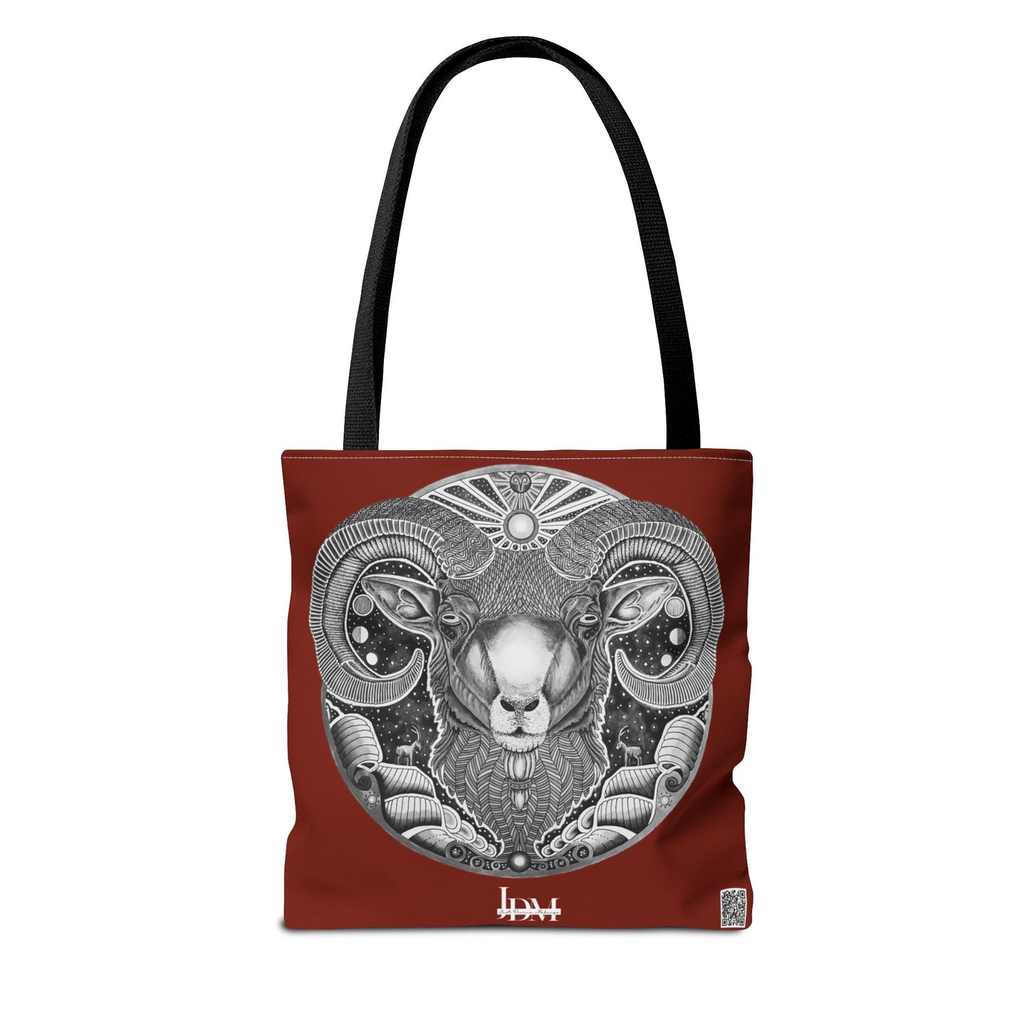 Aries Zodiac Tote Bag - Hand-Drawn Celestial Design (Non-AI) Universal