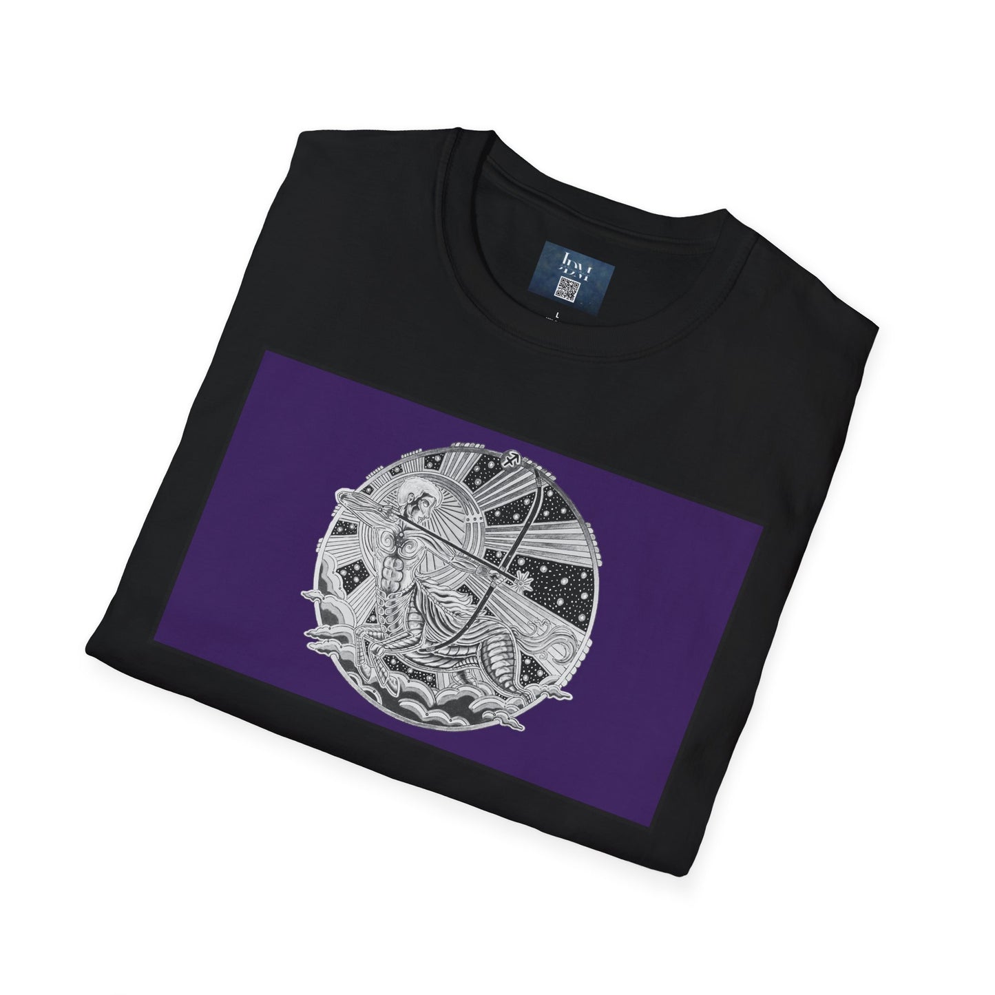 Sagittarius Zodiac Crew Neck T-Shirt – Hand-Drawn Celestial Design (Non-AI) Universal
