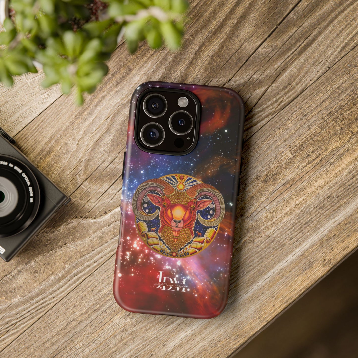 Aries Zodiac Tough Phone Case – Hand-Drawn Celestial Design (Non-AI)