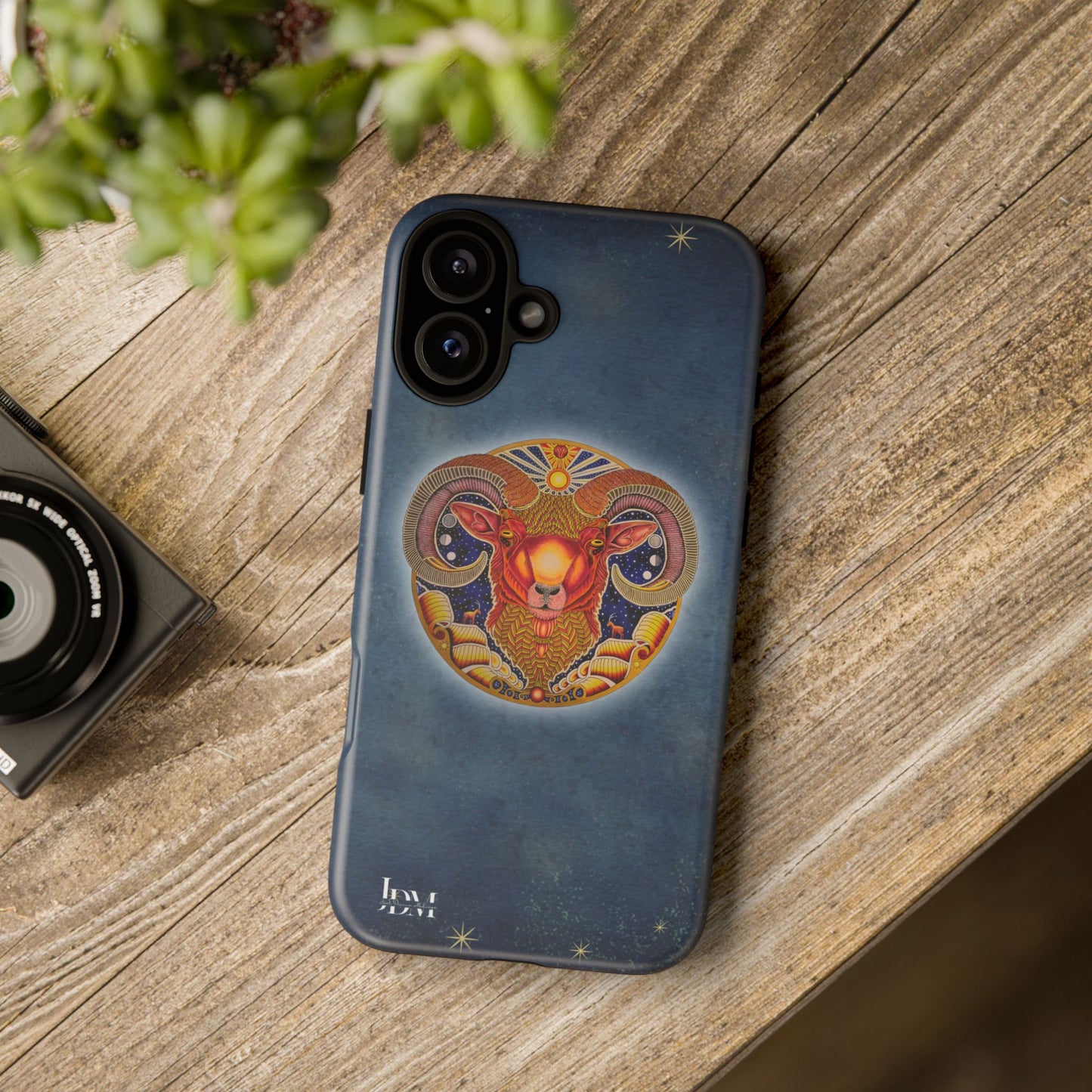 Aries Zodiac Phone Case - Hand-Drawn Celestial Design (Non-AI)