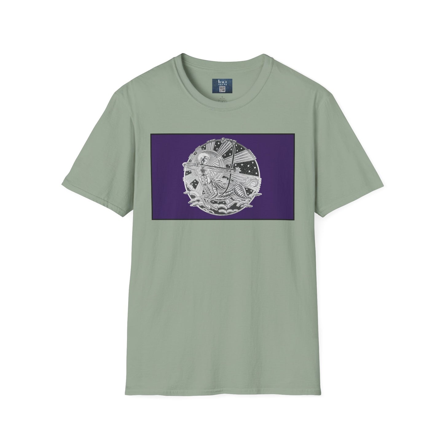 Sagittarius Zodiac Crew Neck T-Shirt – Hand-Drawn Celestial Design (Non-AI) Universal