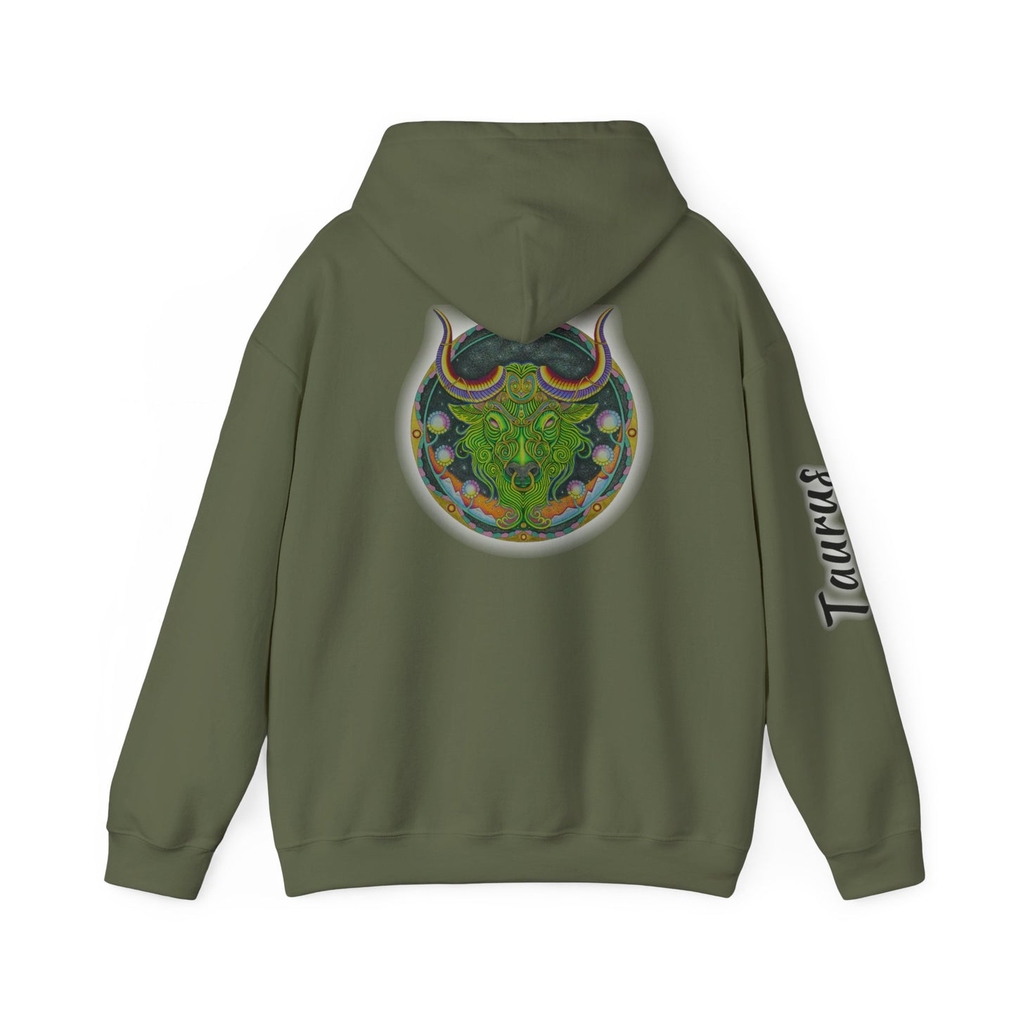 Taurus Zodiac Hoodie - Hand-Drawn Celestial Design (Non-AI)