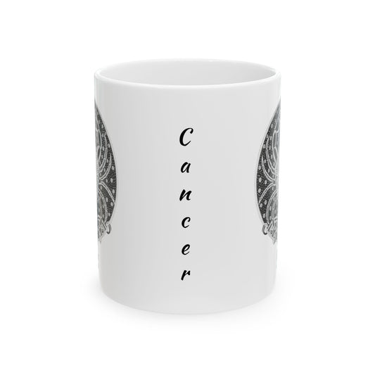 Cancer Zodiac Mug – Hand-Drawn Celestial Design (Non-AI) Universal