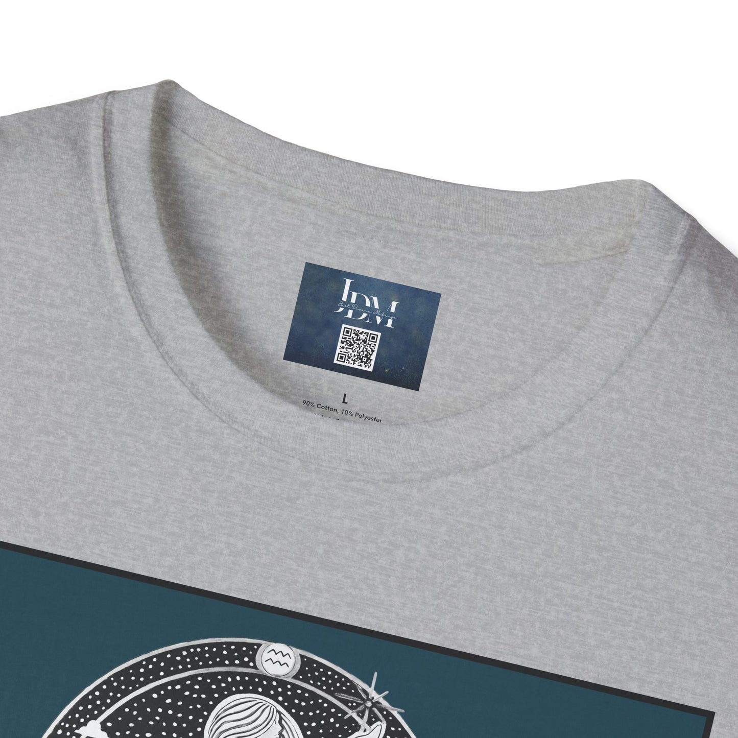 Aquarius Zodiac Crew Neck T-Shirt – Hand-Drawn Celestial Design (Non-AI) Universal