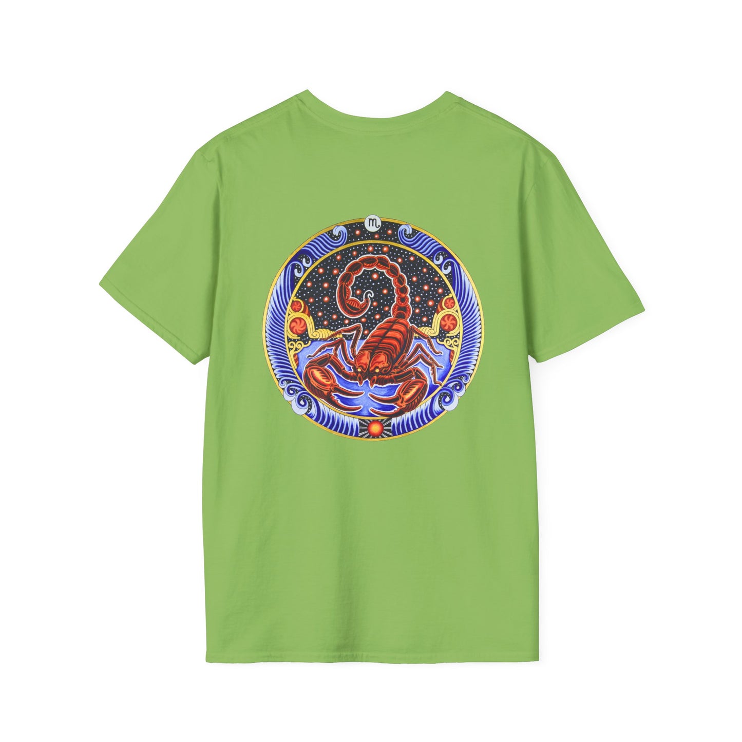 Scorpio Zodiac Crew Neck T-Shirt – Hand-Drawn Celestial Design (Non-AI)
