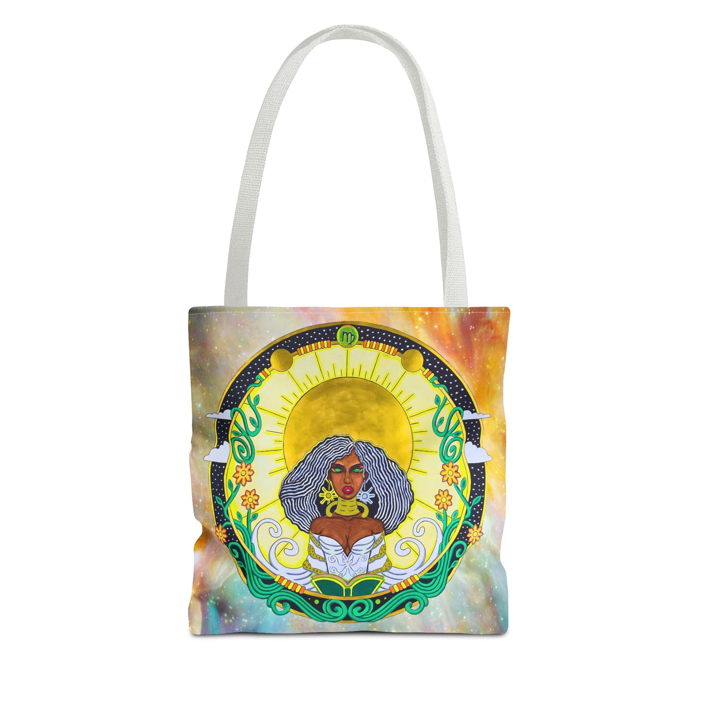 Virgo Zodiac Tote Bag - Hand-Drawn Celestial Design (Non-AI)