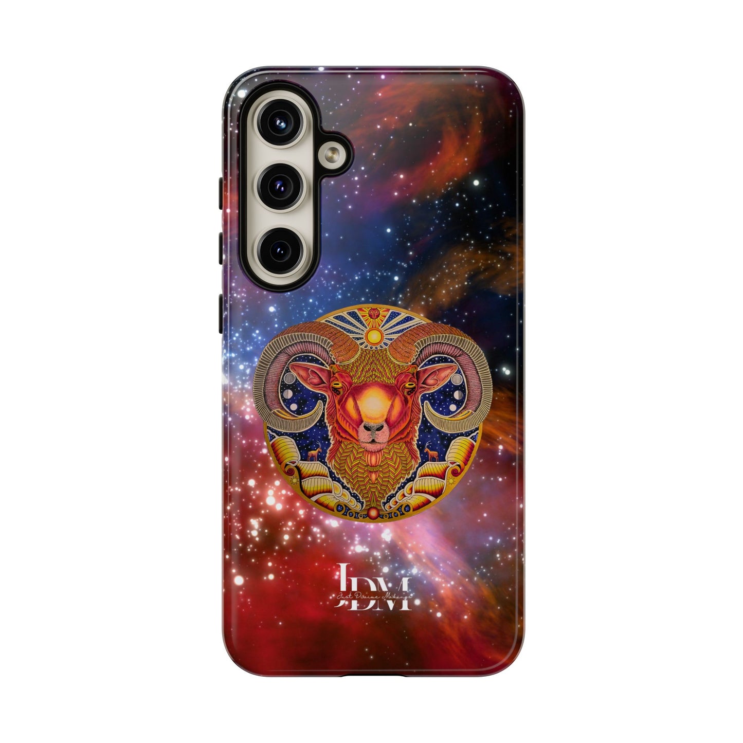 Aries Zodiac Tough Phone Case – Hand-Drawn Celestial Design (Non-AI)