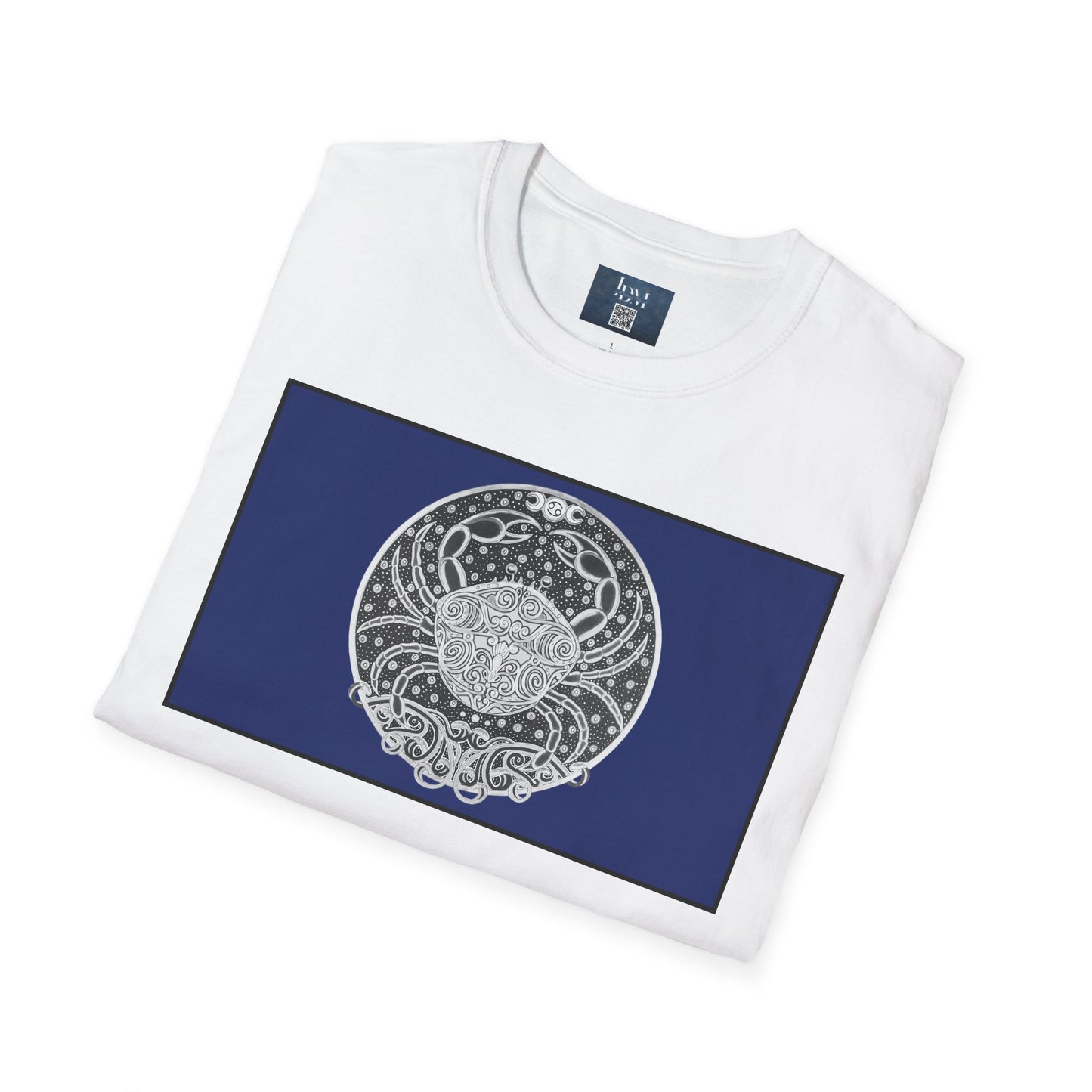 Cancer Zodiac Crew Neck T-Shirt – Hand-Drawn Celestial Design (Non-AI) Universal