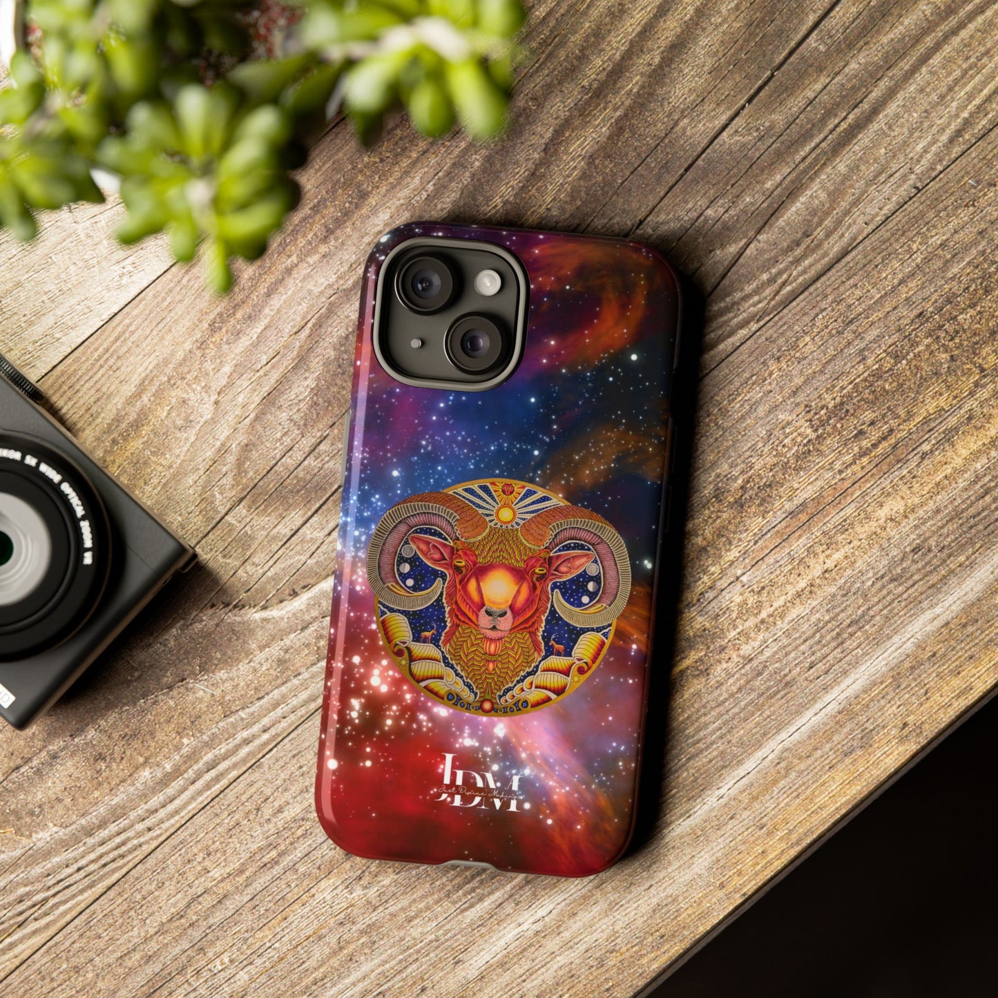 Aries Zodiac Tough Phone Case – Hand-Drawn Celestial Design (Non-AI)