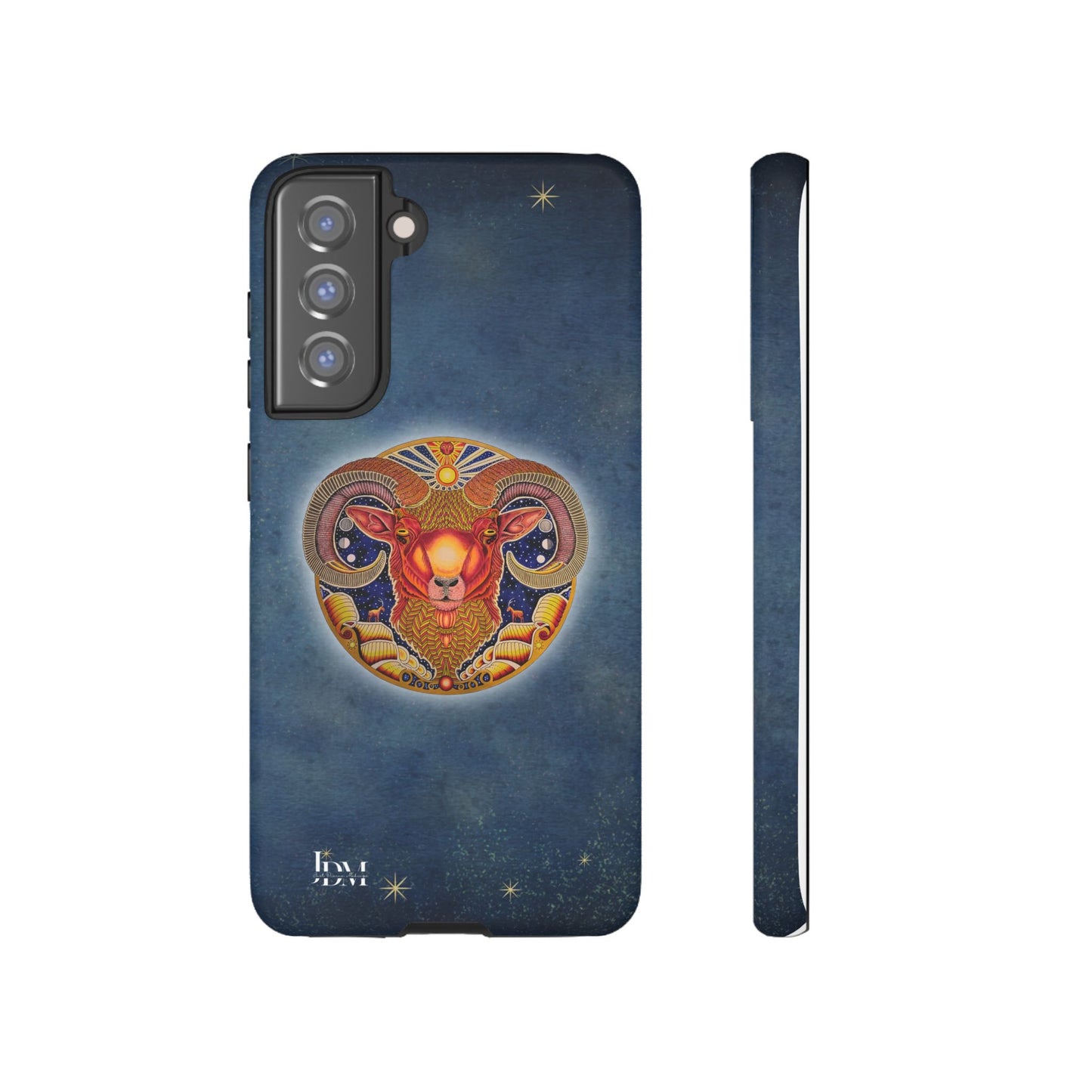 Aries Zodiac Phone Case - Hand-Drawn Celestial Design (Non-AI)